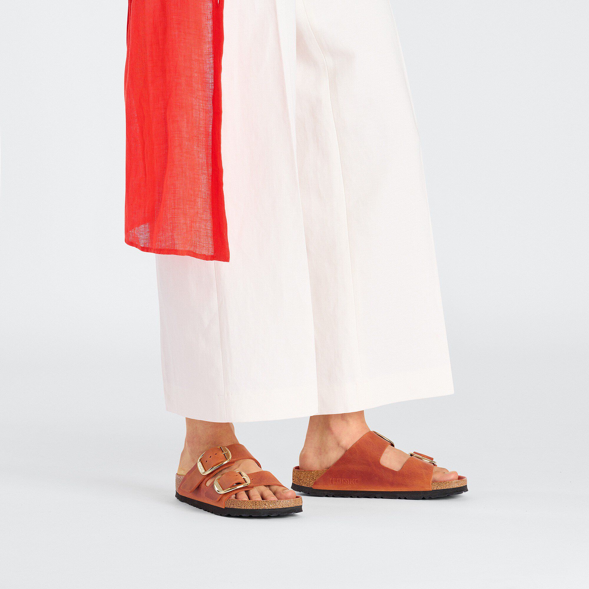 人気 Arizona BIRKENSTOCK | Orange Burnt Leather Oiled Buckle Big 靴