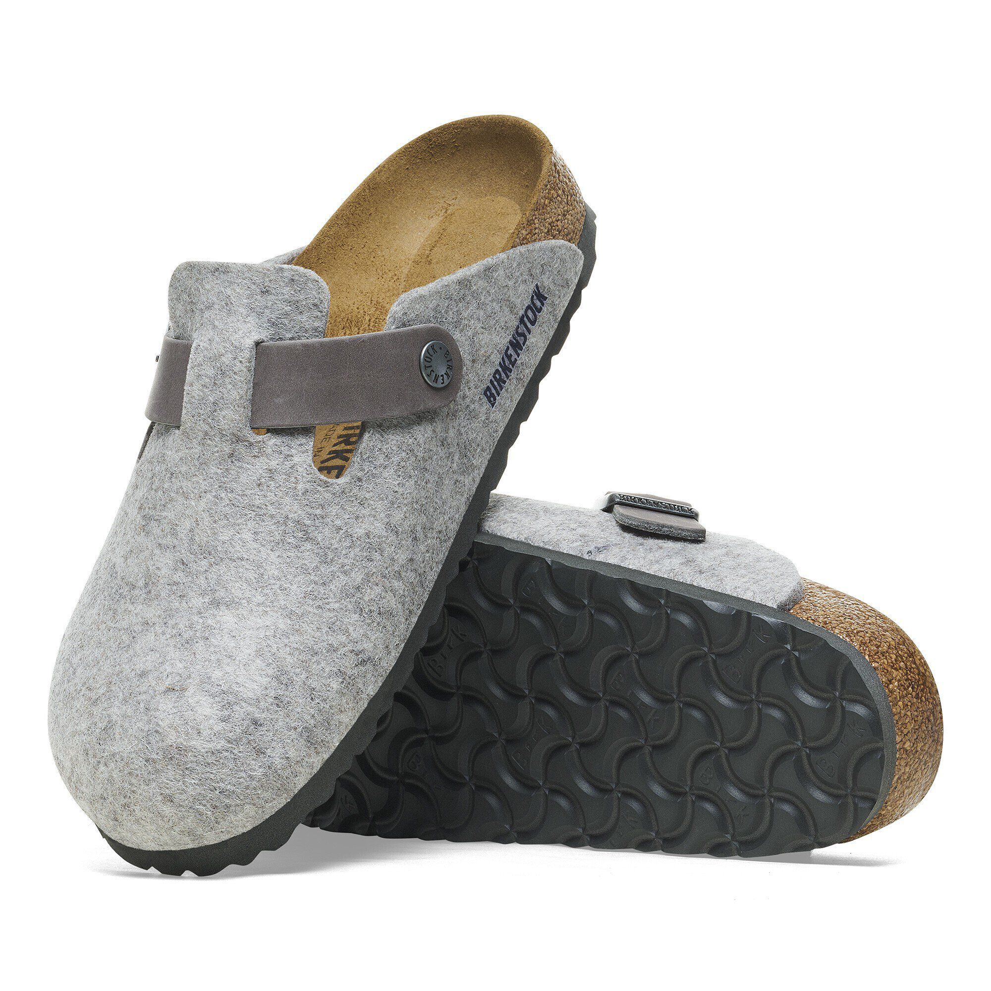 Birkenstock Gray Regular Boston Loafers