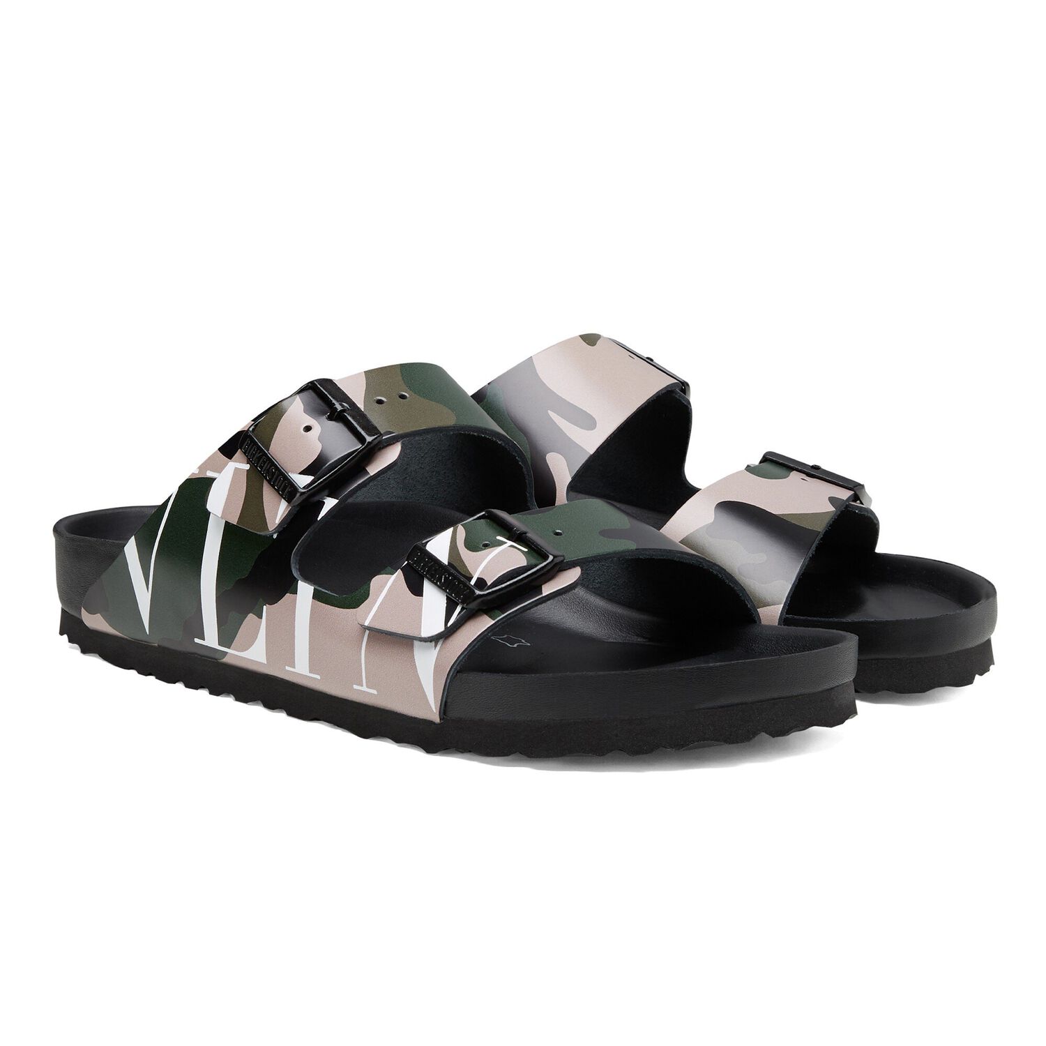 Arizona Valentino Garavani Leather VLTN Army Green-Poudre | BIRKENSTOCK