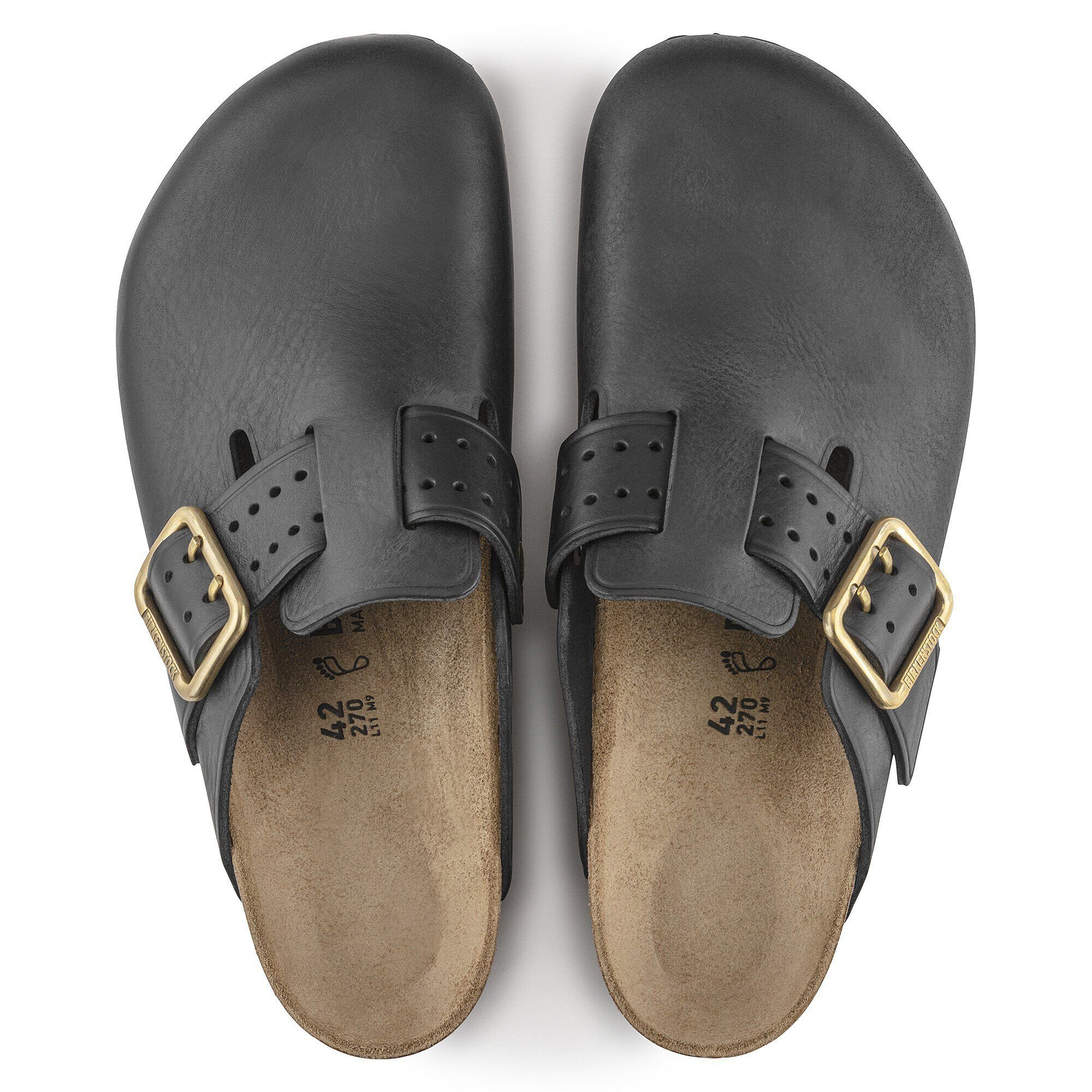 セール 登場から人気沸騰 Bold Boston Leather BIRKENSTOCK | Black 靴