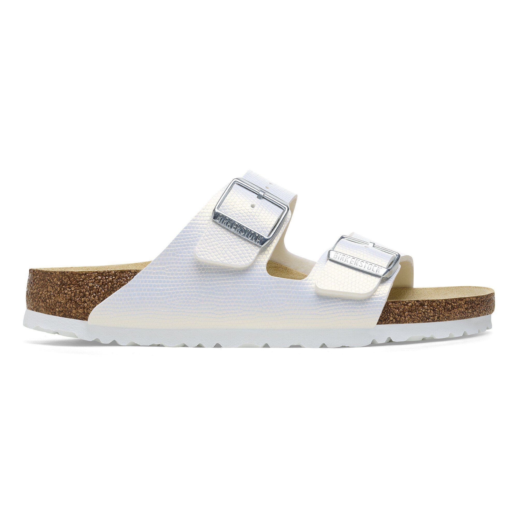 Arizona Birko-Flor Embossed Shiny White | BIRKENSTOCK