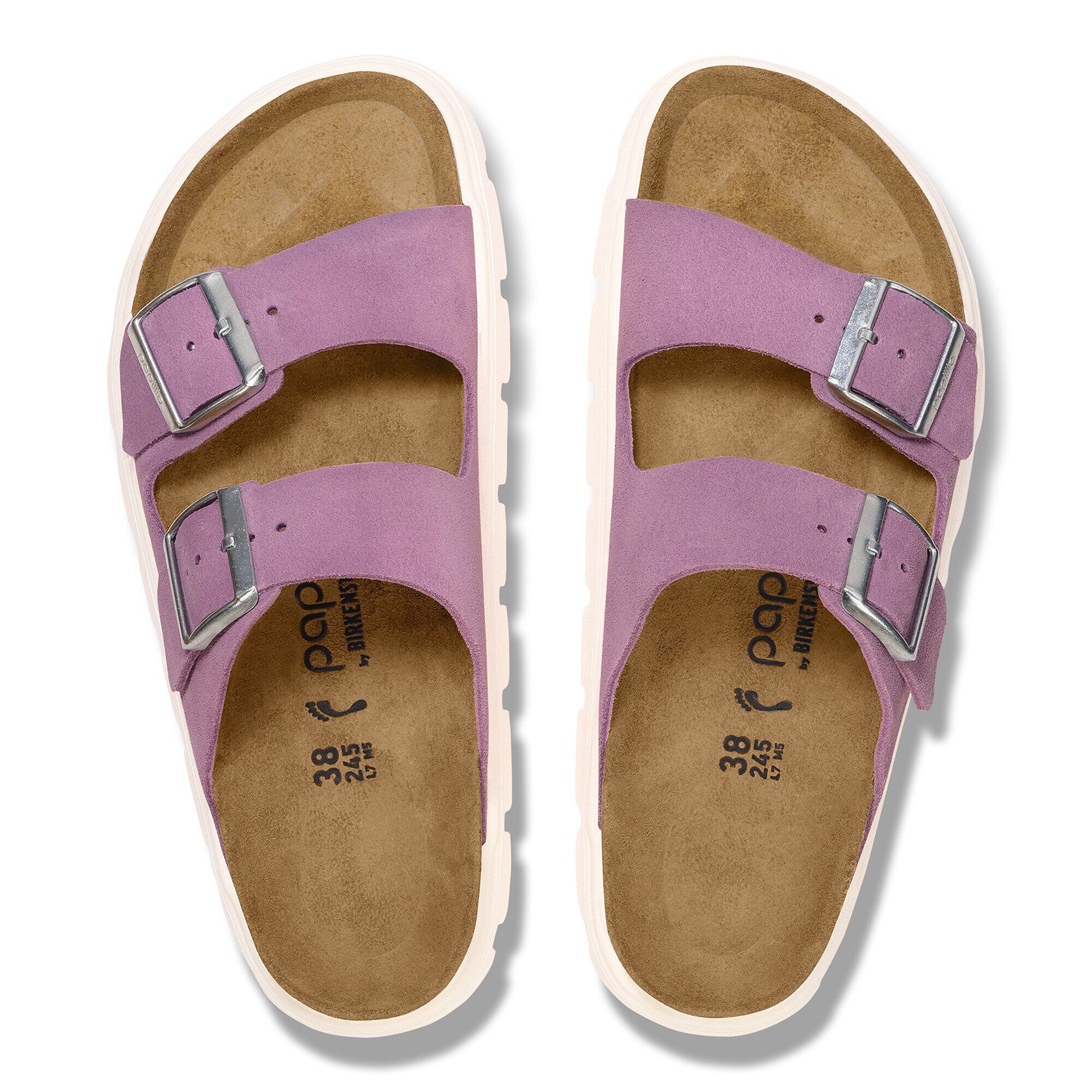 サンダル・ミュール BIRKENSTOCK ARIZONA BS SUEDE FLAT SANDALS (NARROW FIT) Arizona Suede Embossed Dotted Stone Coin | BIRKENSTOCK