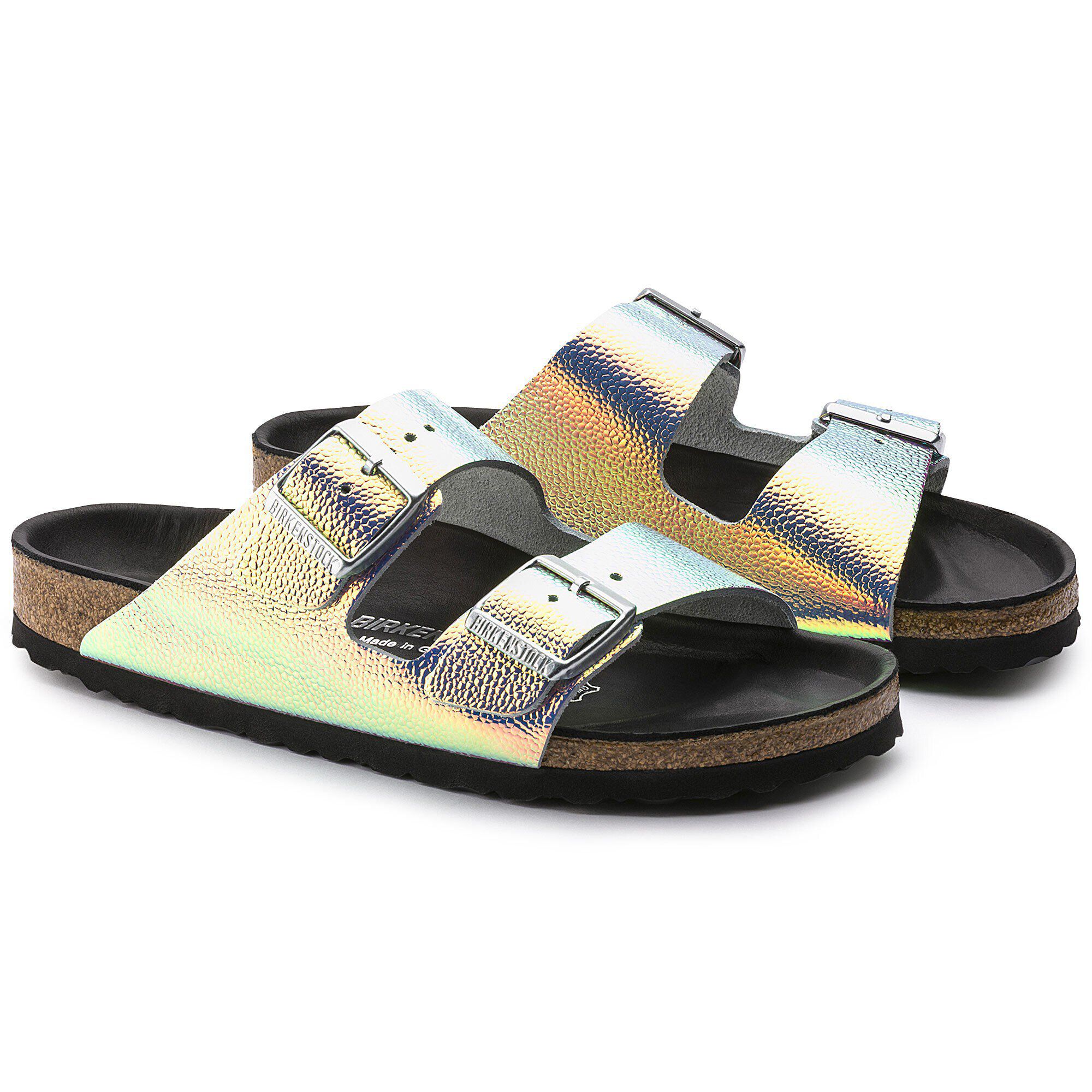 Arizona Natural Leather Ombre Pearl Silver Blackbirkenstock