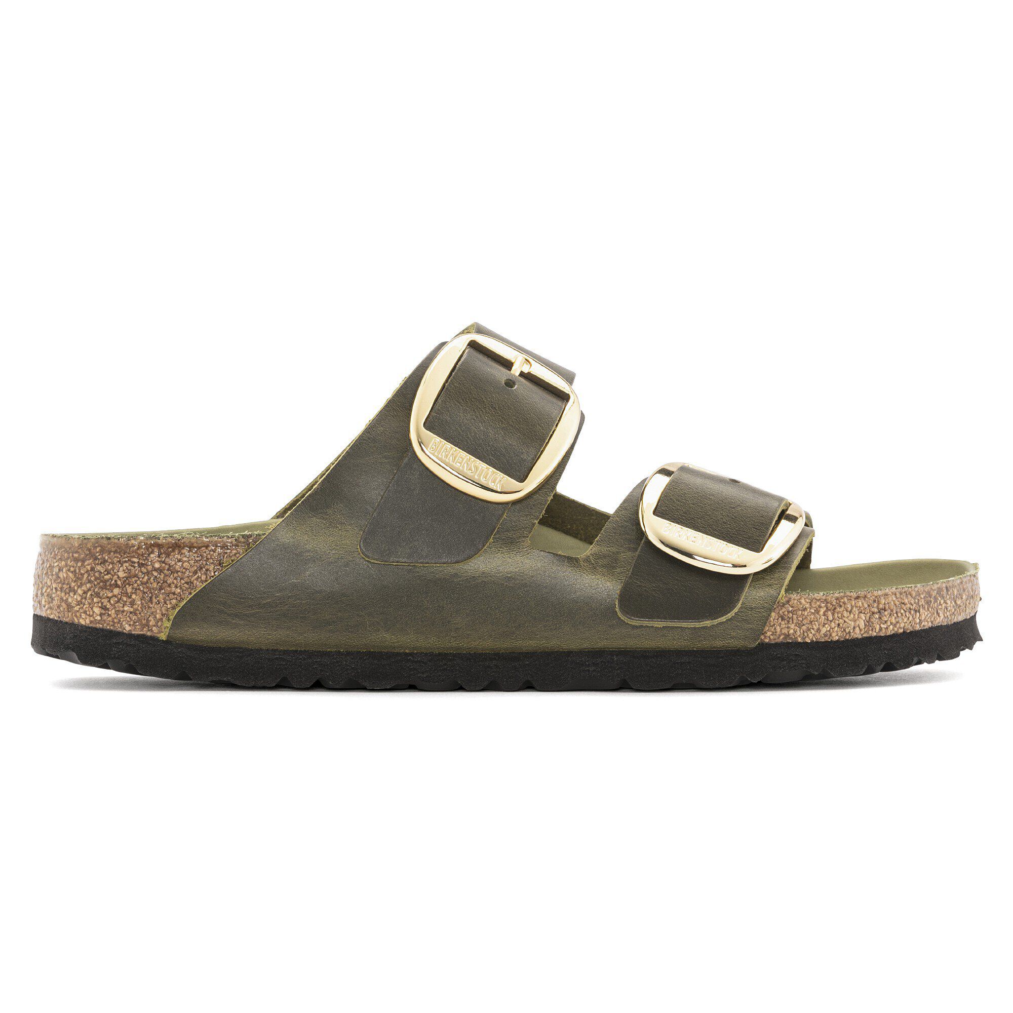 【関税&送料込】Birkenstock Mint Green Leather Arizona Slipp Arizona Big Buckle Oiled Leather Olive Green | BIRKENSTOCK