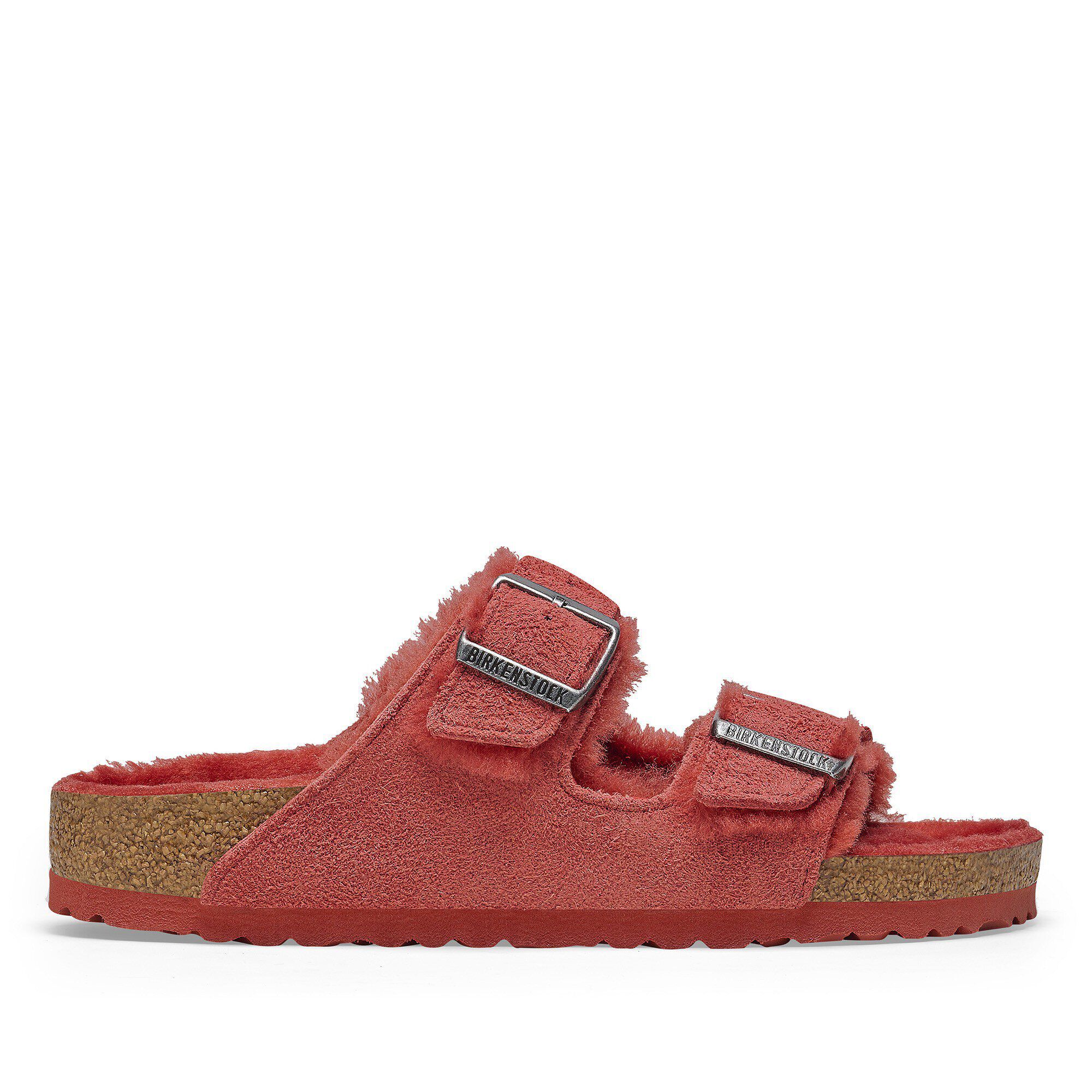 サンダル・ミュール BIRKENSTOCK SS25 SLIPPER ARIZONA SHEARLING (1029928 RED) Arizona Shearling Suede Leather Sienna Red | BIRKENSTOCK
