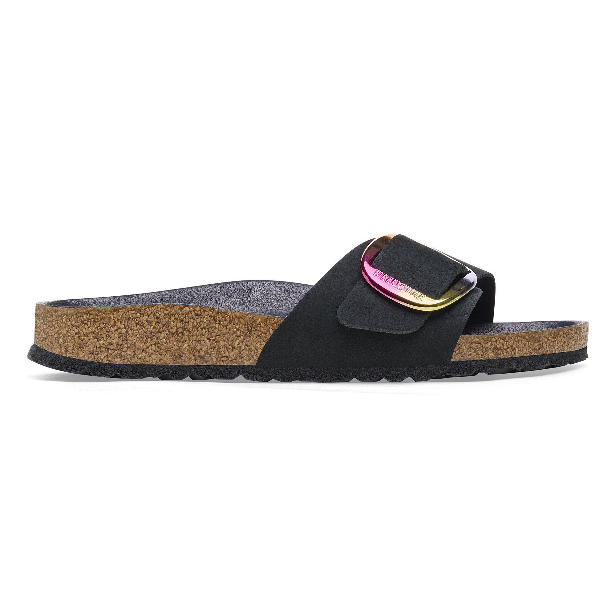 Madrid Big Buckle Nubuck Leather Black | BIRKENSTOCK