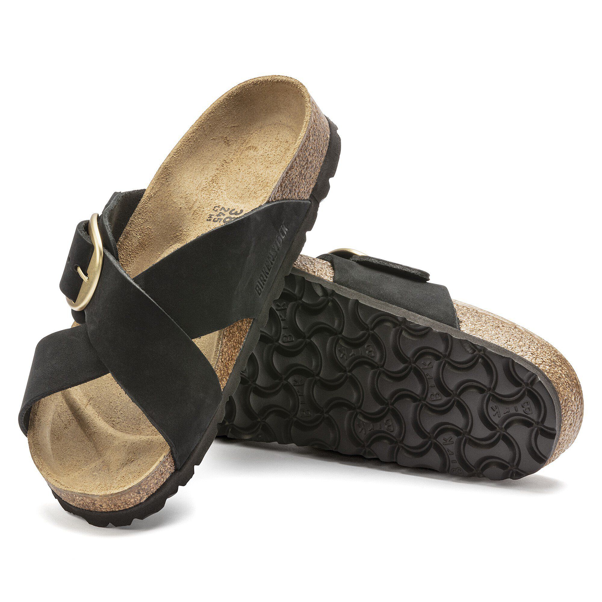 Siena Big Buckle Nubuck Leather Black | BIRKENSTOCK
