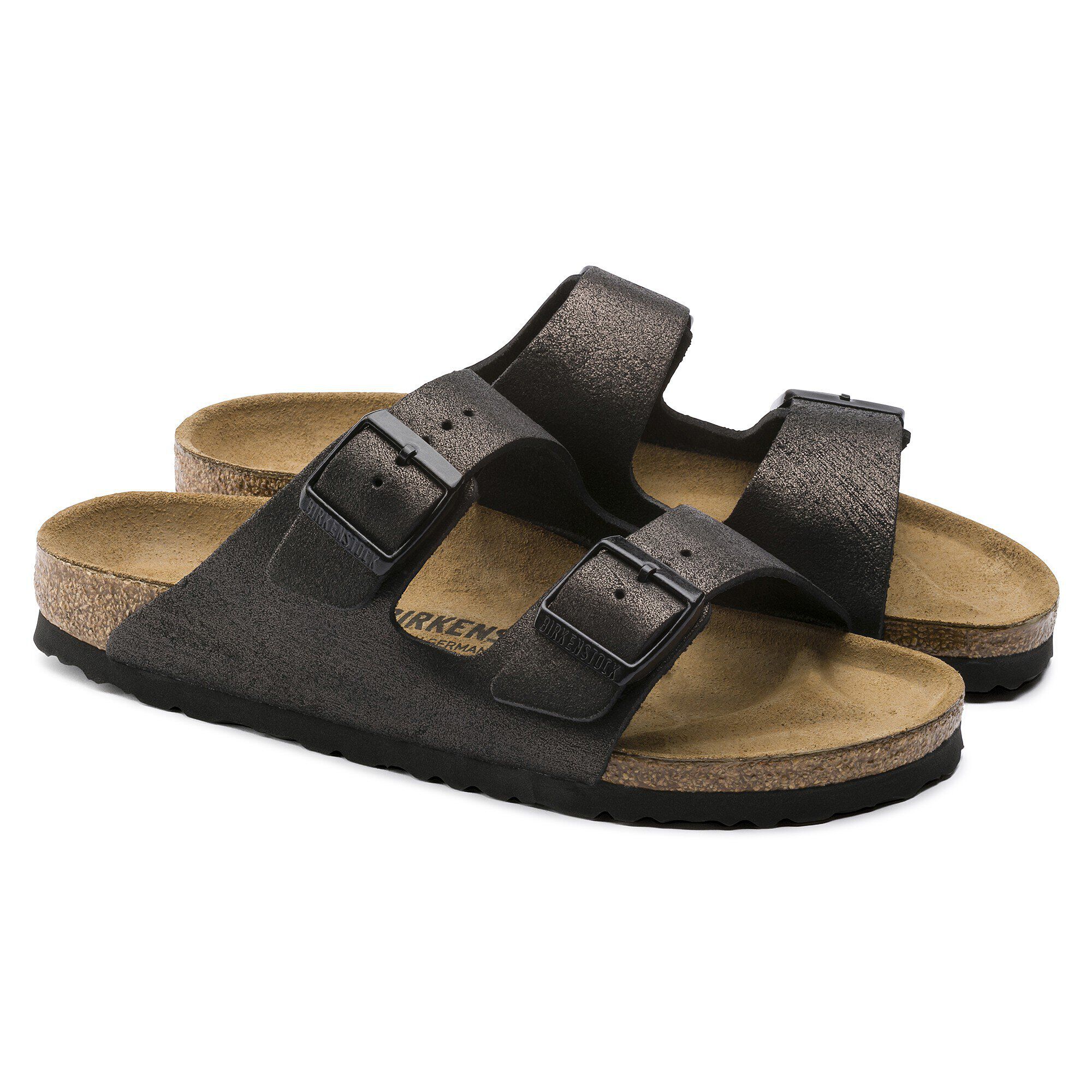 Birkenstock arizona washed metallic antique gold sale