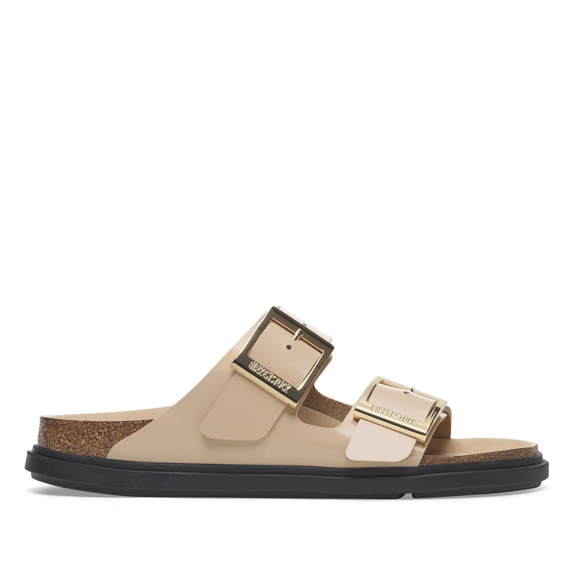 Arizona Droplet Buckle Natural Leather Patent High Shine New