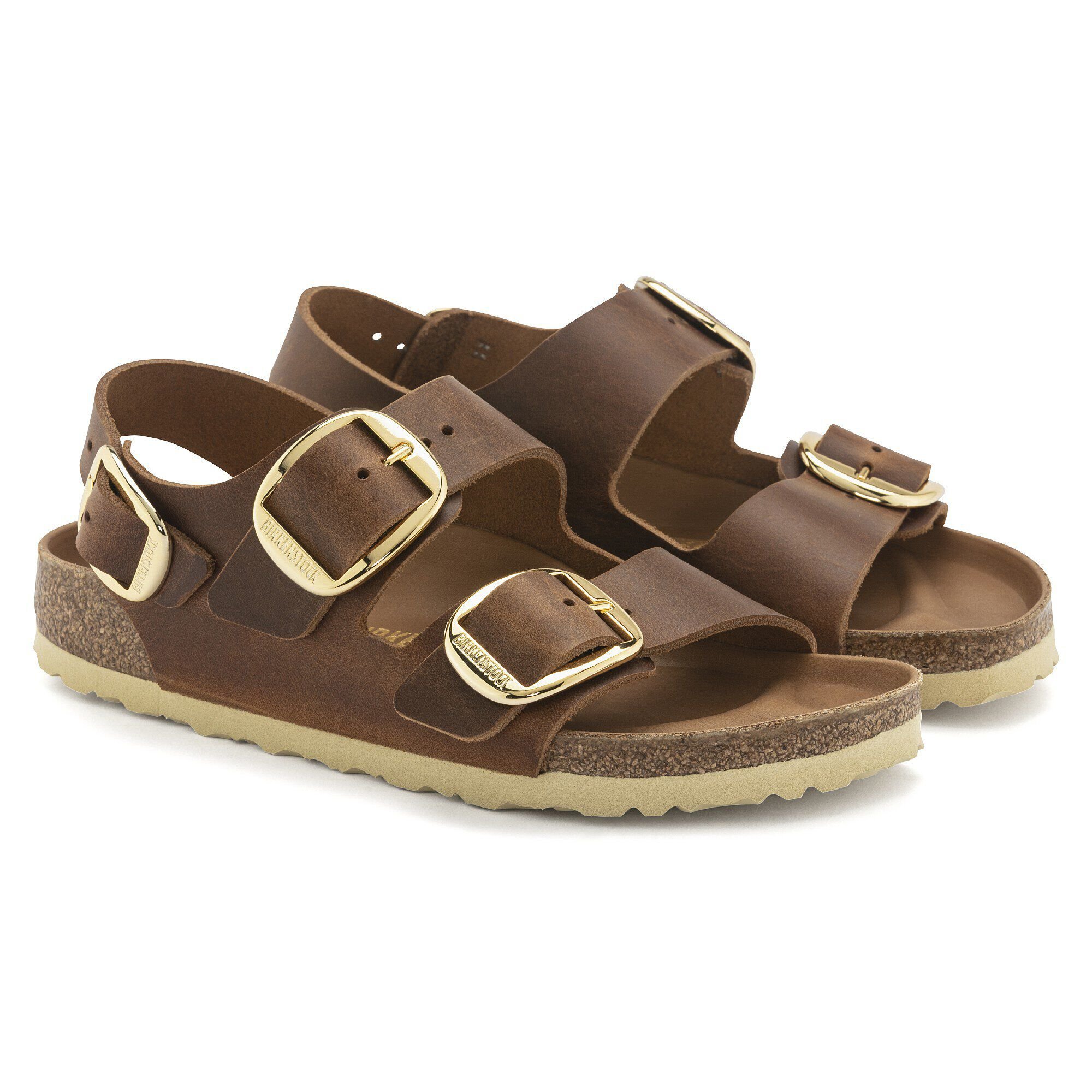Milano Big Buckle Oiled Leather Cognac | BIRKENSTOCK