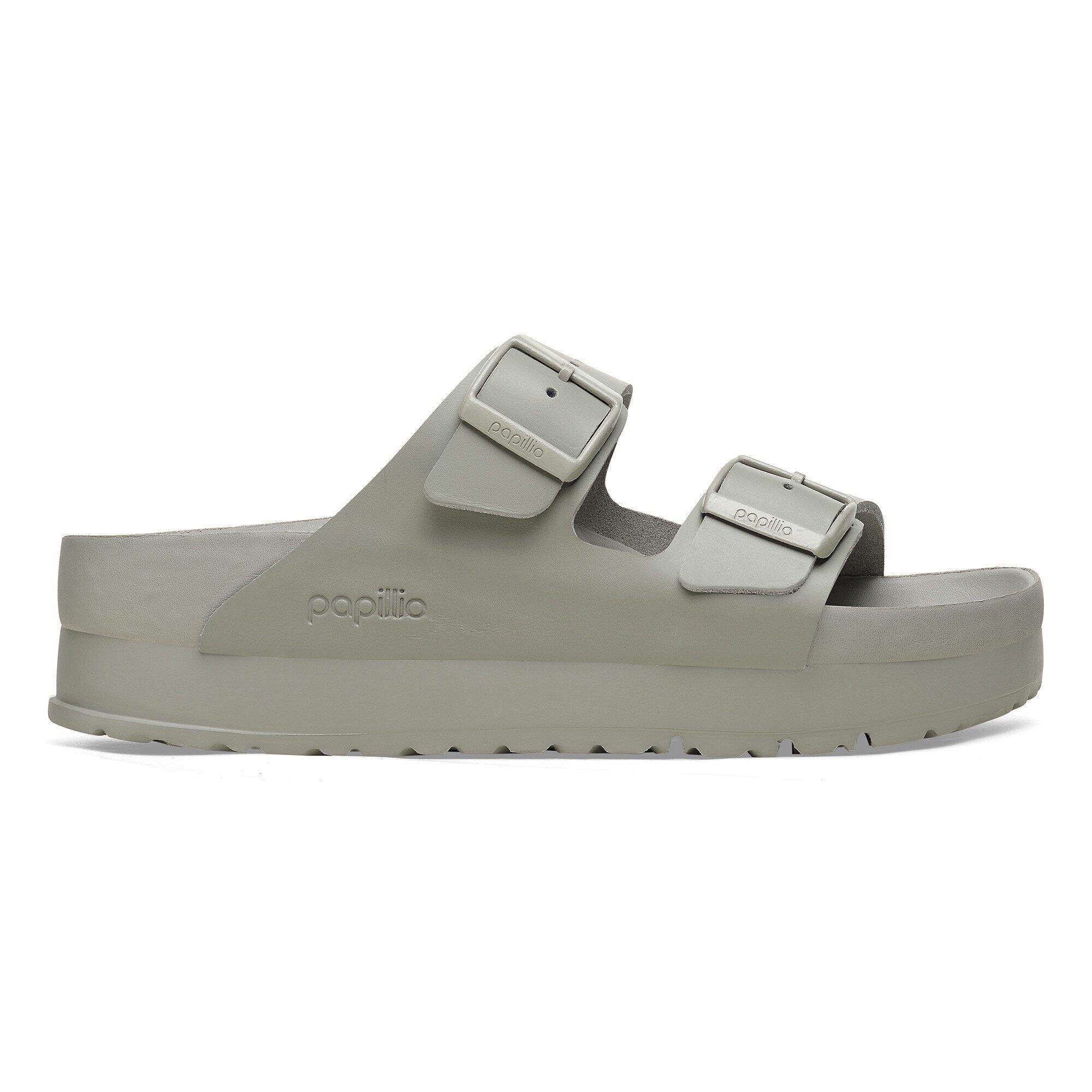 Arizona Flex Platform Leather Mineral Gray BIRKENSTOCK