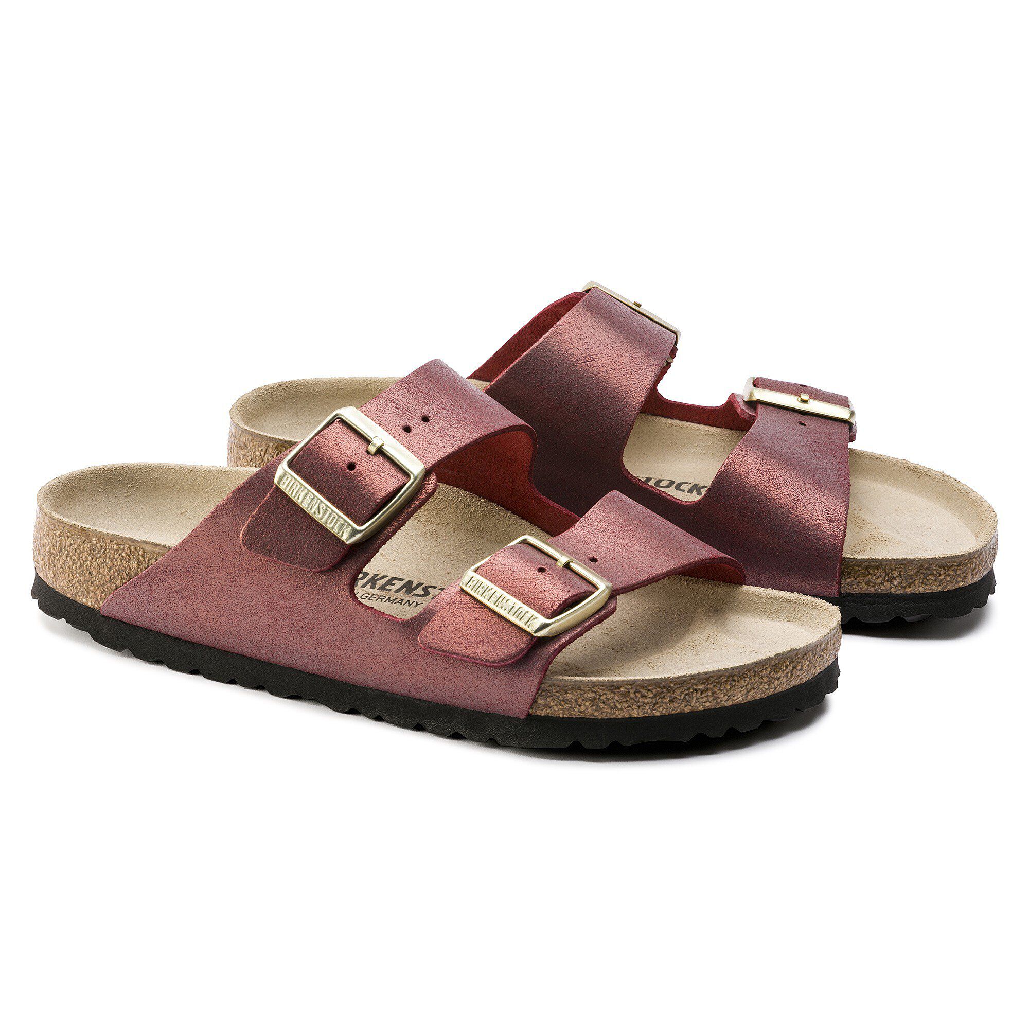 Birkenstock arizona washed metallic sale