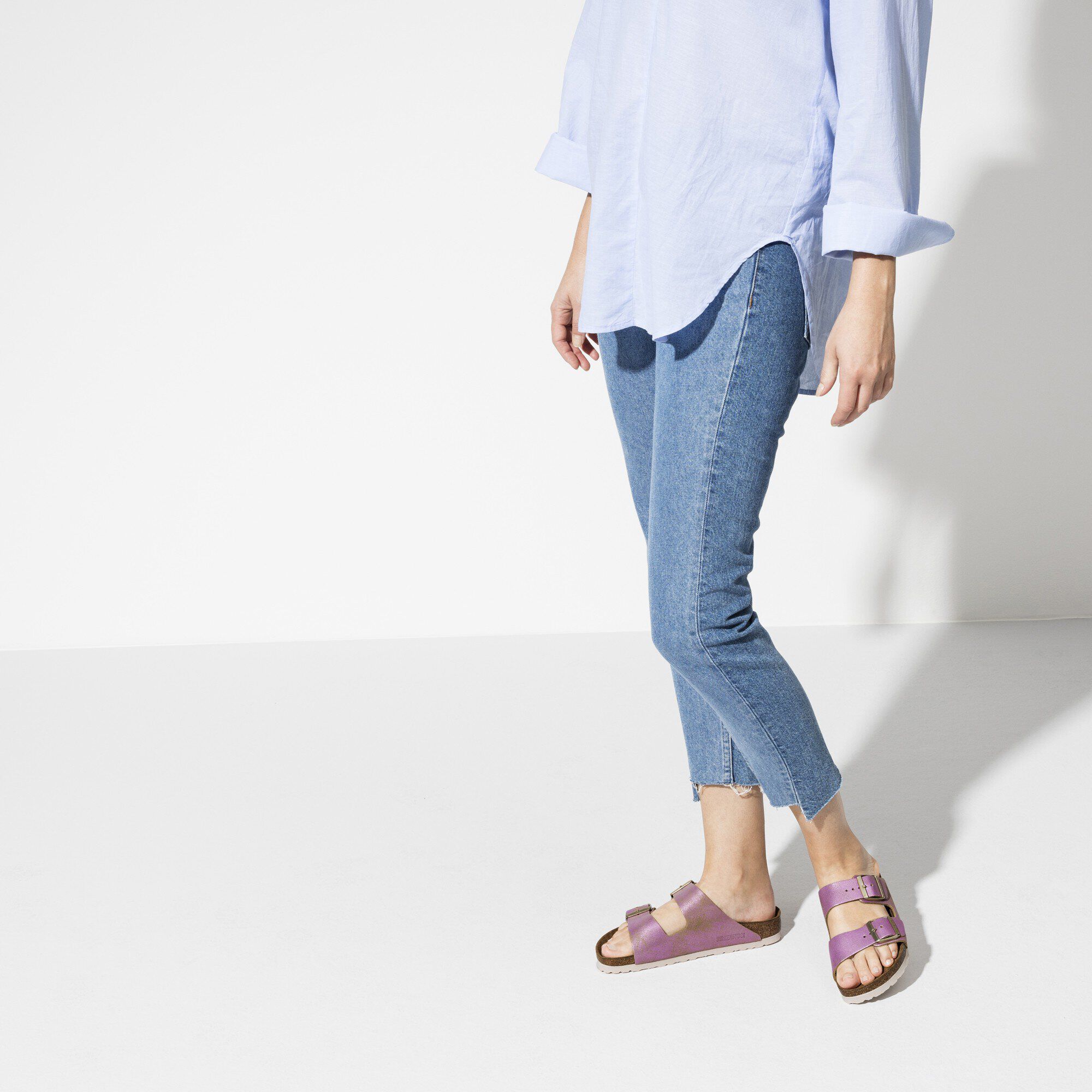 birkenstock arizona pink metallic