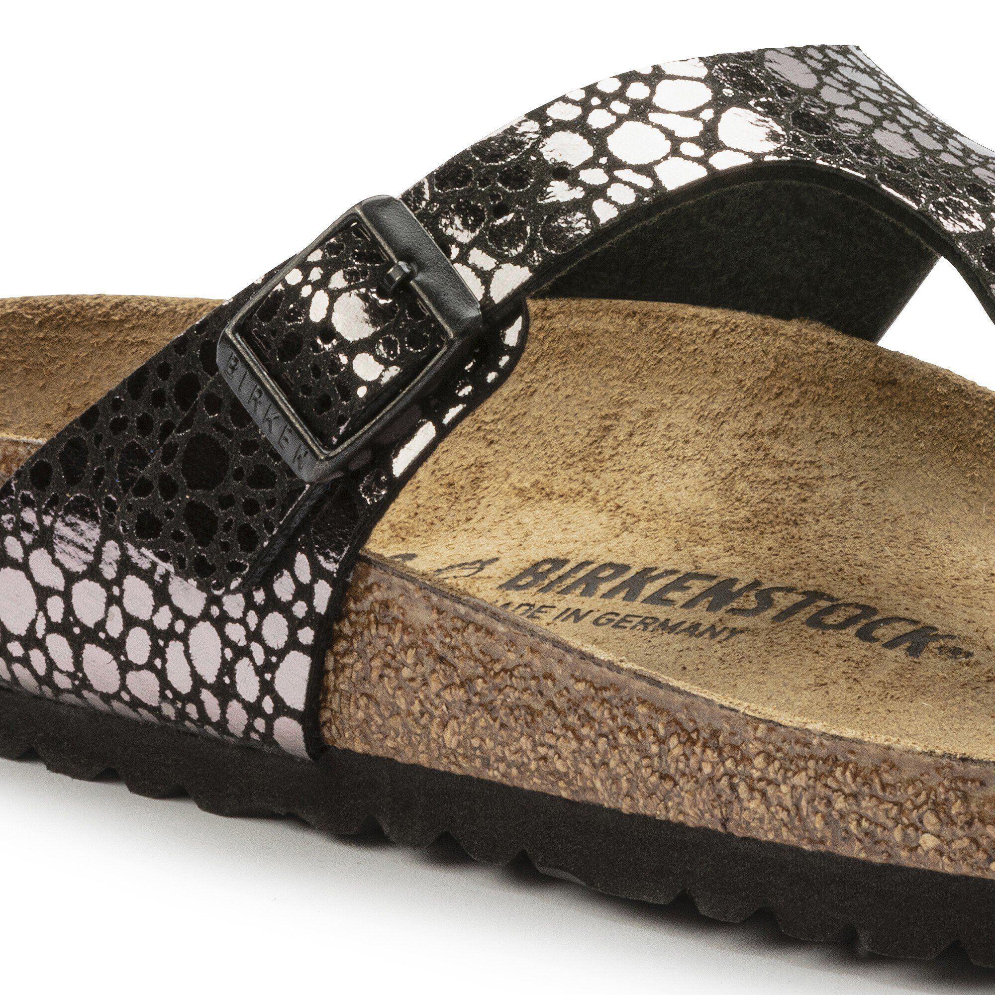 Birkenstock metallic top stones black