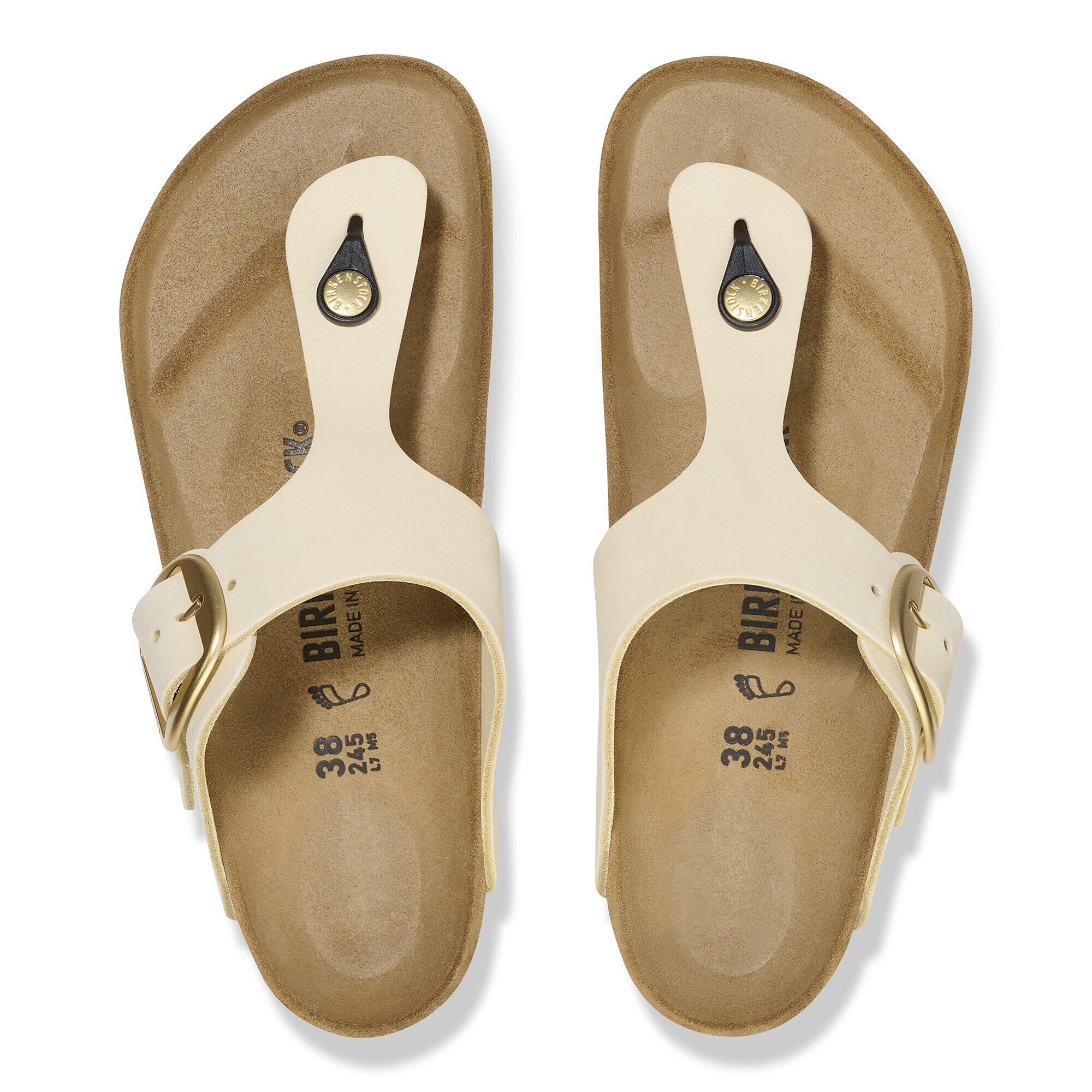 Gizeh Big Buckle Nubuck Leather Ecru | BIRKENSTOCK