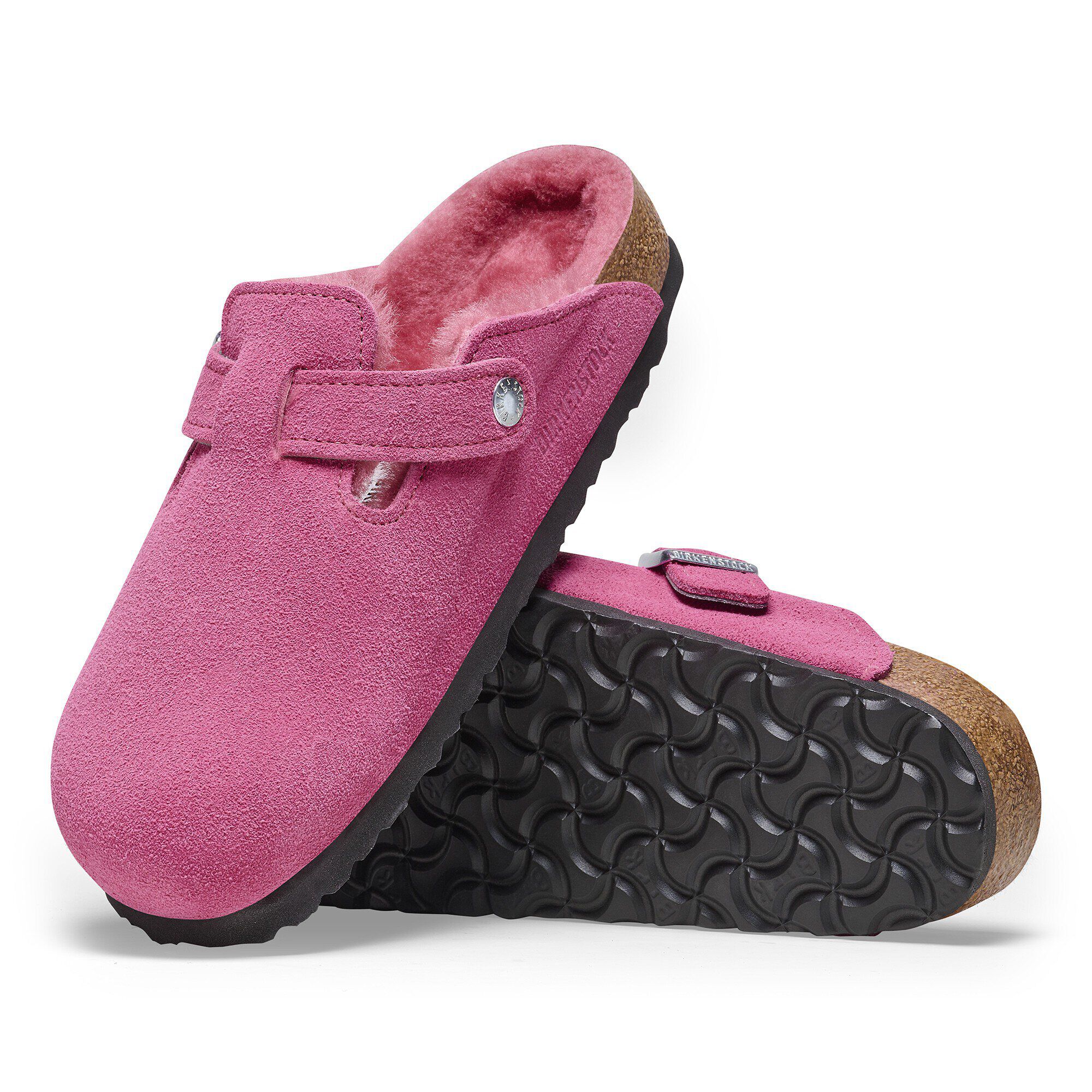 Boston Shearling Suede Leather Fuchsia Tulip | BIRKENSTOCK Boston Shearling Suede Leather Fuchsia Tulip | BIRKENSTOCK