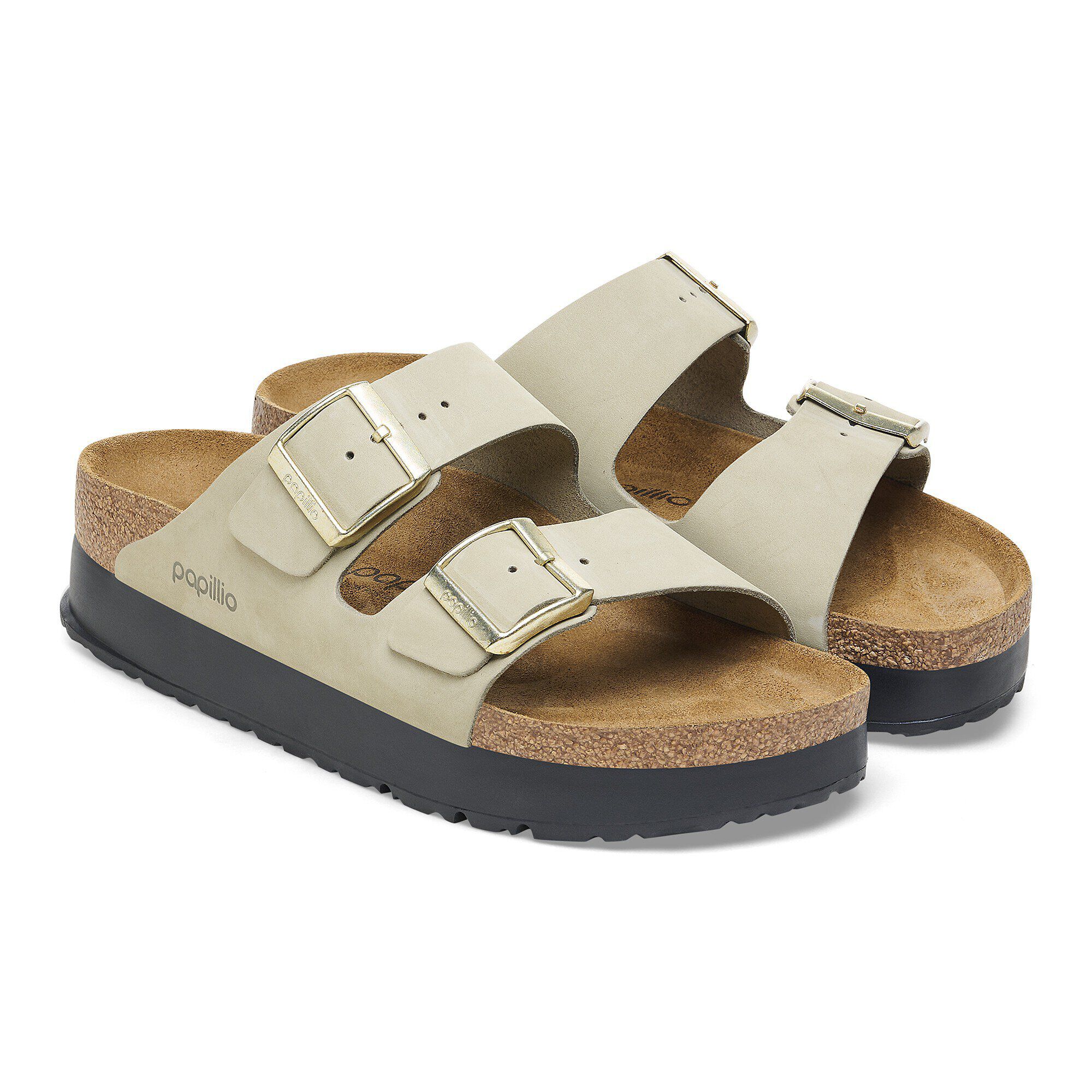 Arizona Flex Platform Nubuck Leather Eucalyptus BIRKENSTOCK