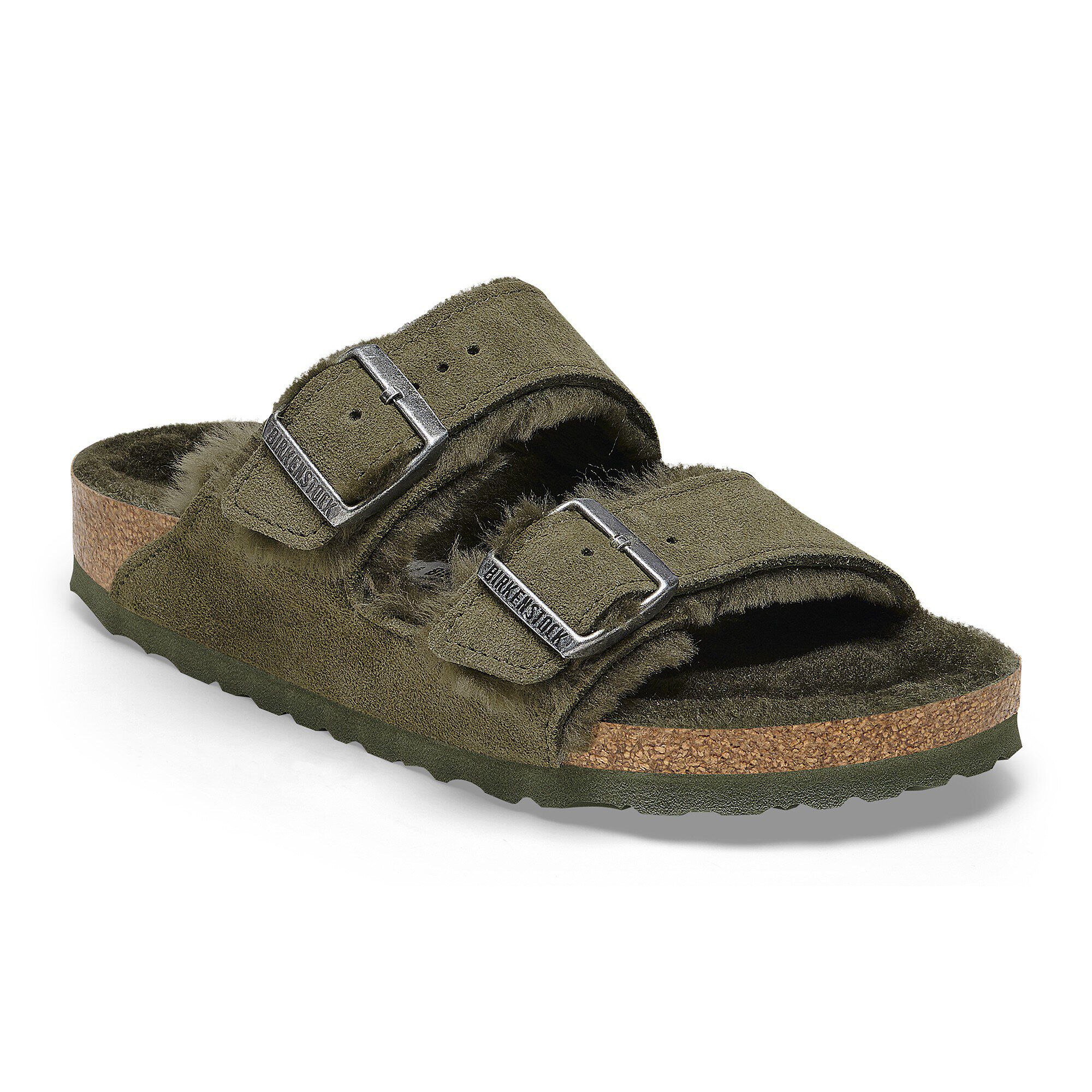 Arizona Shearling Suede Leather Thyme BIRKENSTOCK