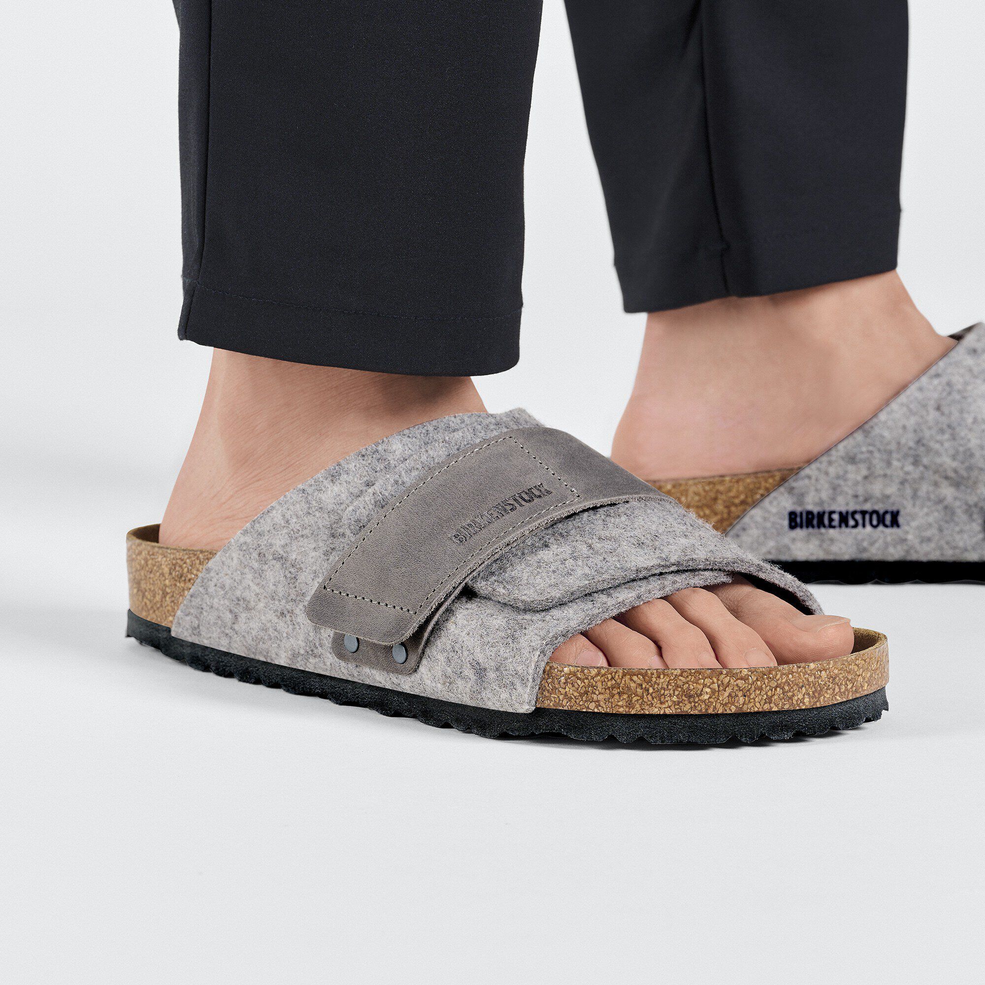 Kyoto Natural Leather-Felt Light Gray | BIRKENSTOCK