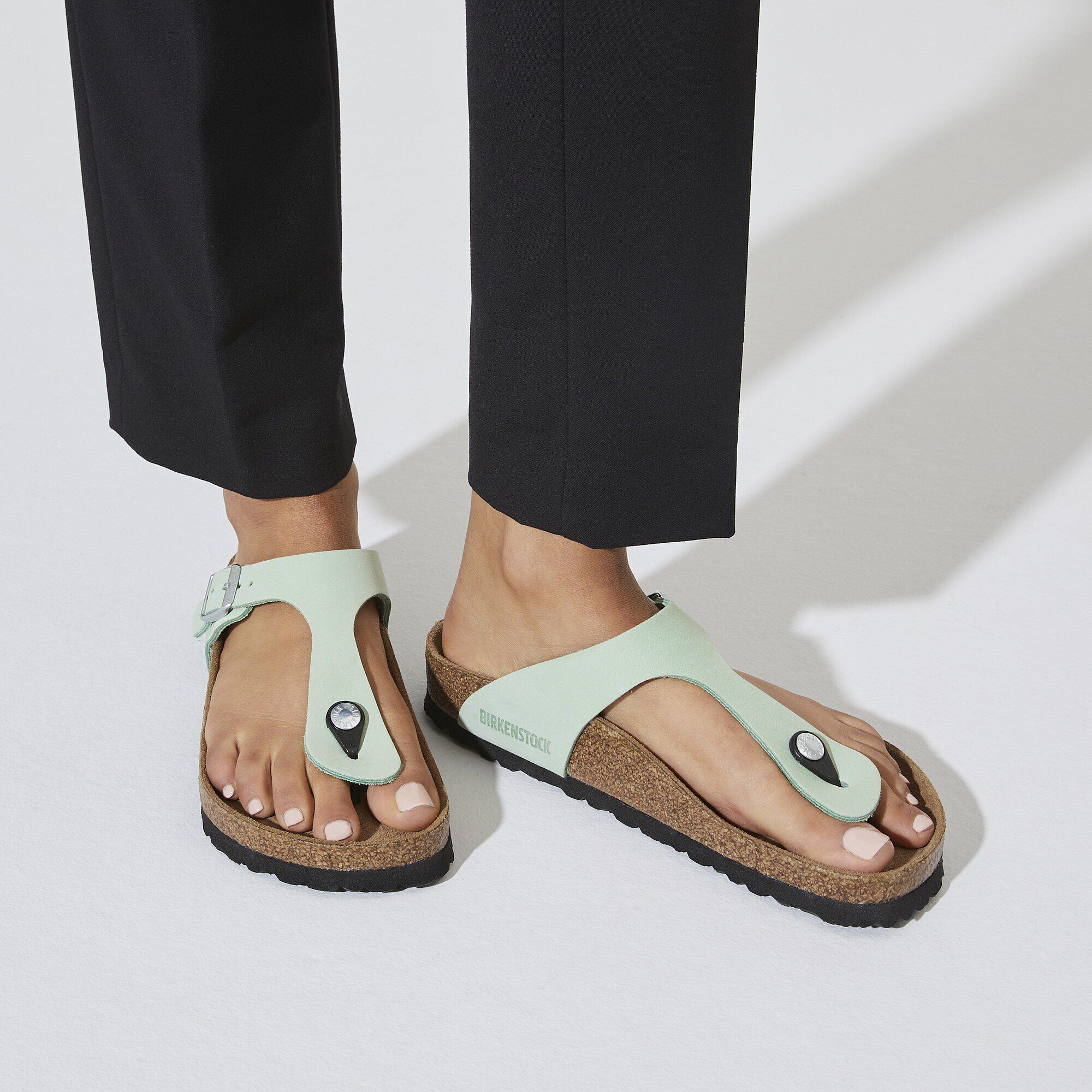 Gizeh Soft Footbed Nubuck Leather Matcha BIRKENSTOCK
