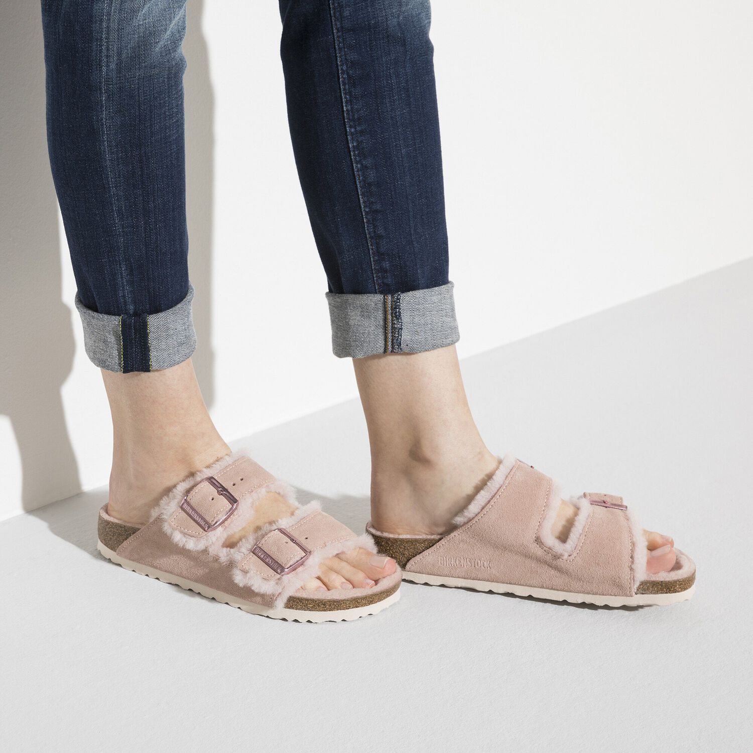 arosa shearling suede leather