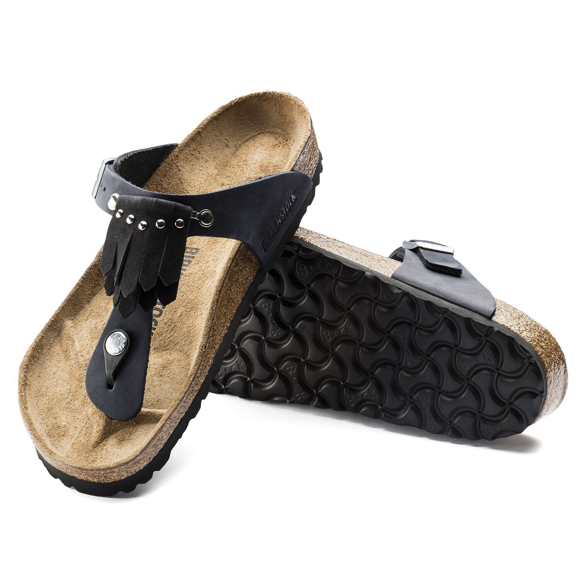 Birkenstock with top metal fringe