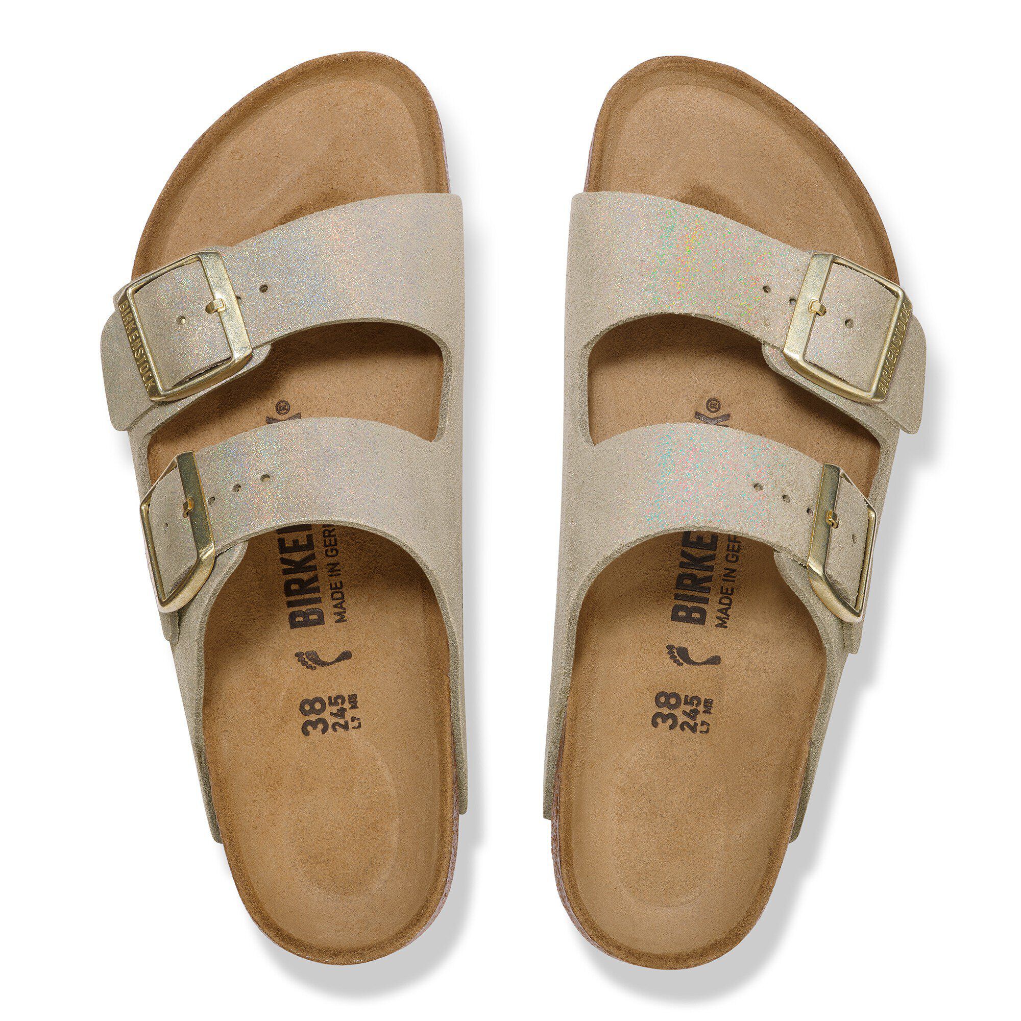Arizona Suede Leather Shimmering Taupe | BIRKENSTOCK
