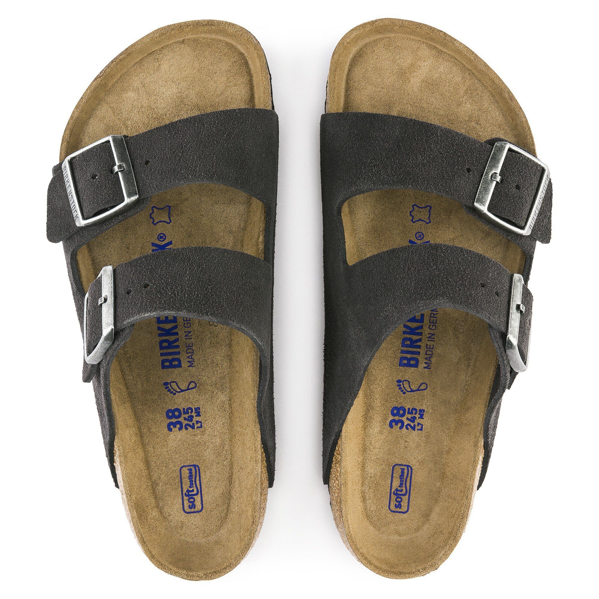 Arizona Soft Footbed Suede Leather Velvet Gray BIRKENSTOCK