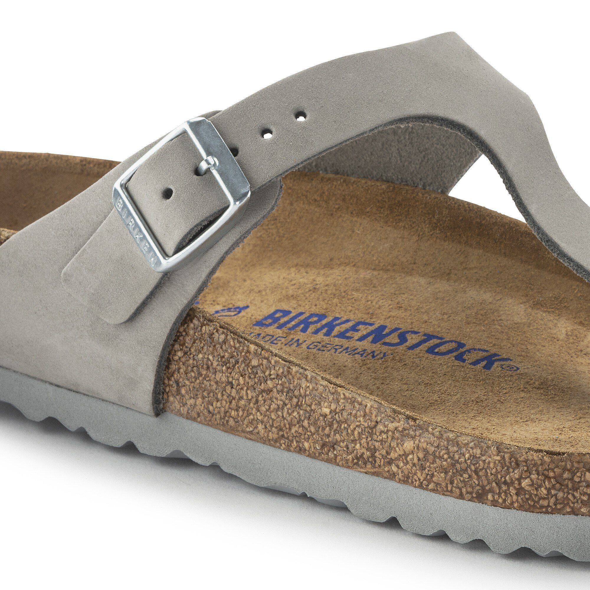 Gizeh Soft Footbed Nubuck Leather Dove Gray BIRKENSTOCK