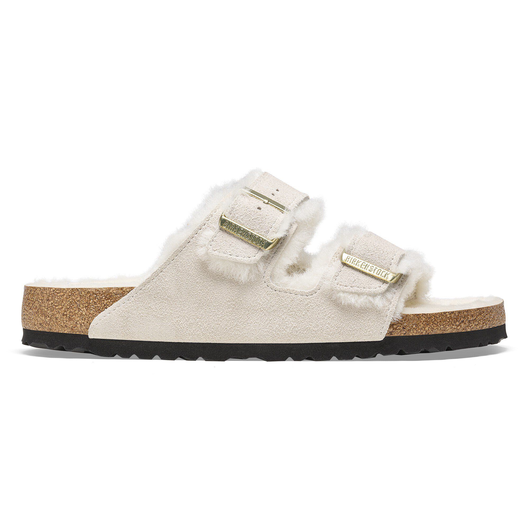 Arizona Shearling Suede Leather Antique White BIRKENSTOCK