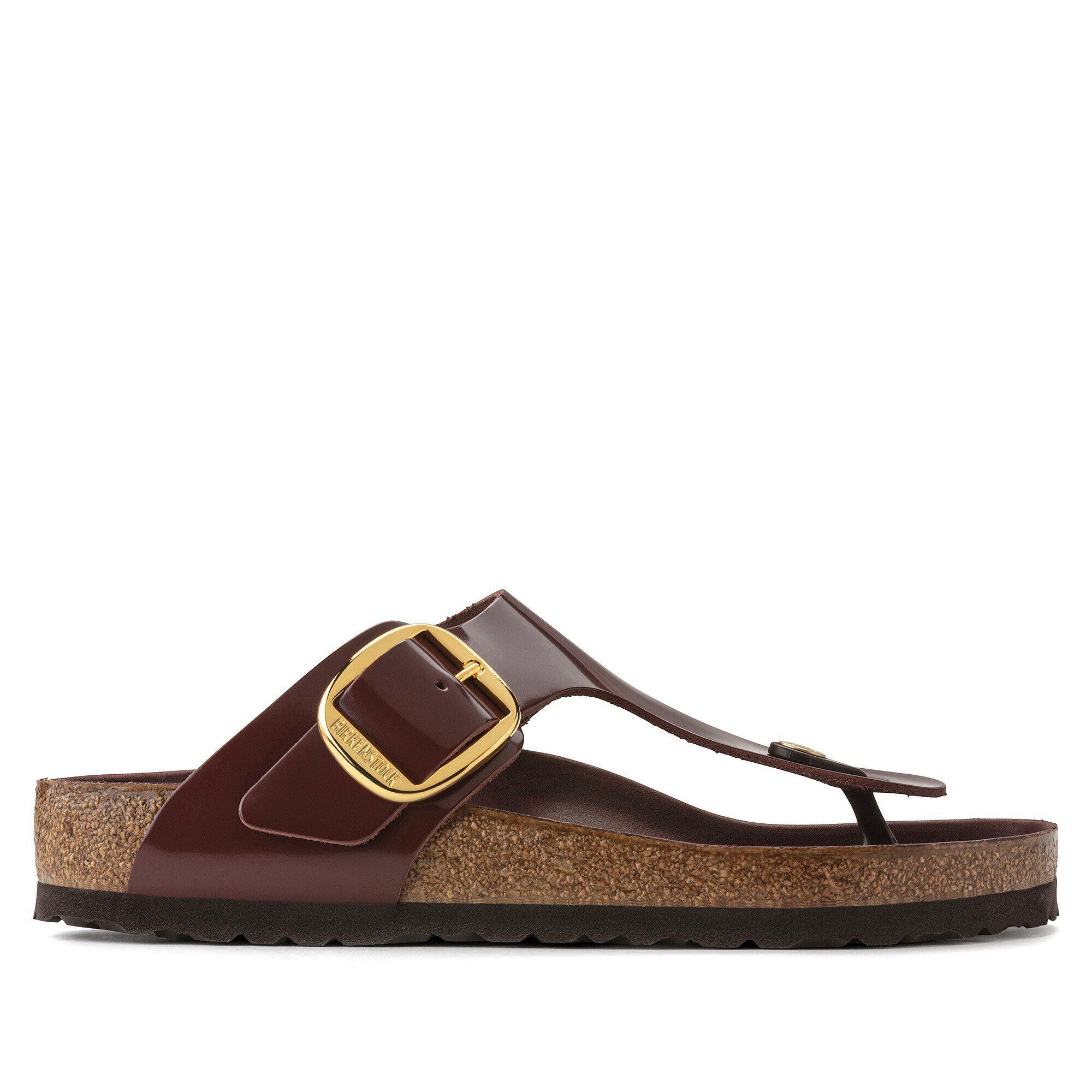 Gizeh Big Buckle Natural Leather Patent High Shine Chocolate