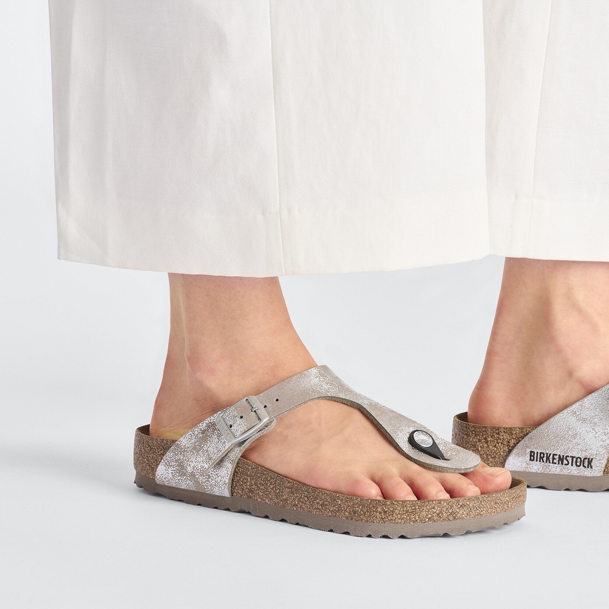 Gizeh Synthetics Washed Metallic Silver | BIRKENSTOCK