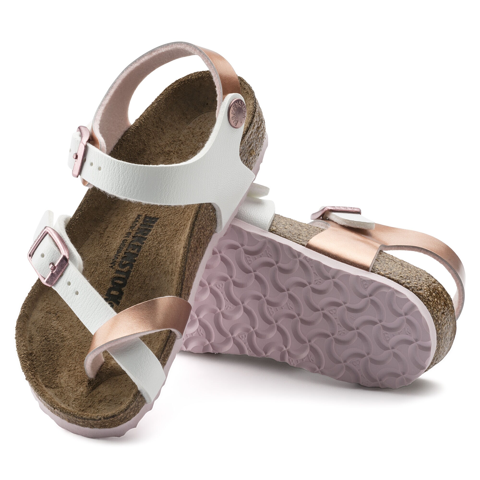 Taormina Kids Birko Flor Soft Metallics Ros White BIRKENSTOCK