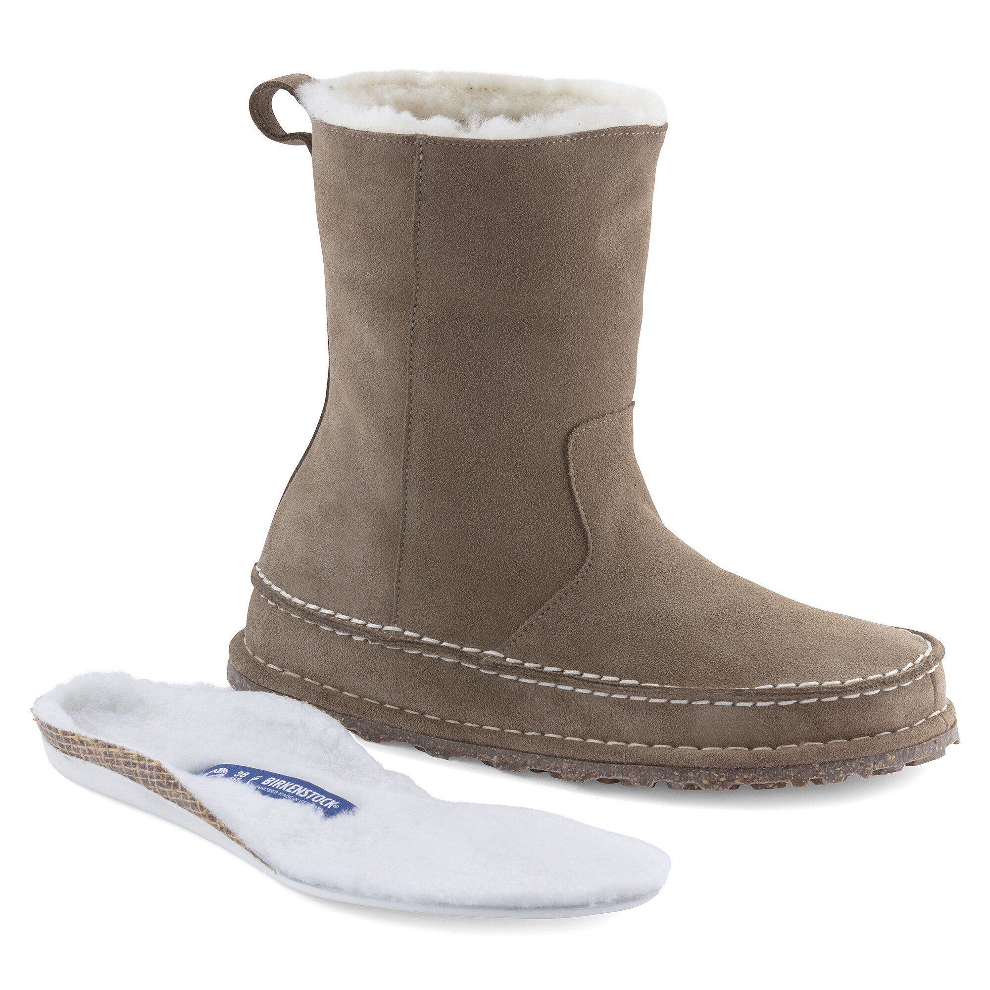 Lahti Suede Leather Gray Taupe BIRKENSTOCK