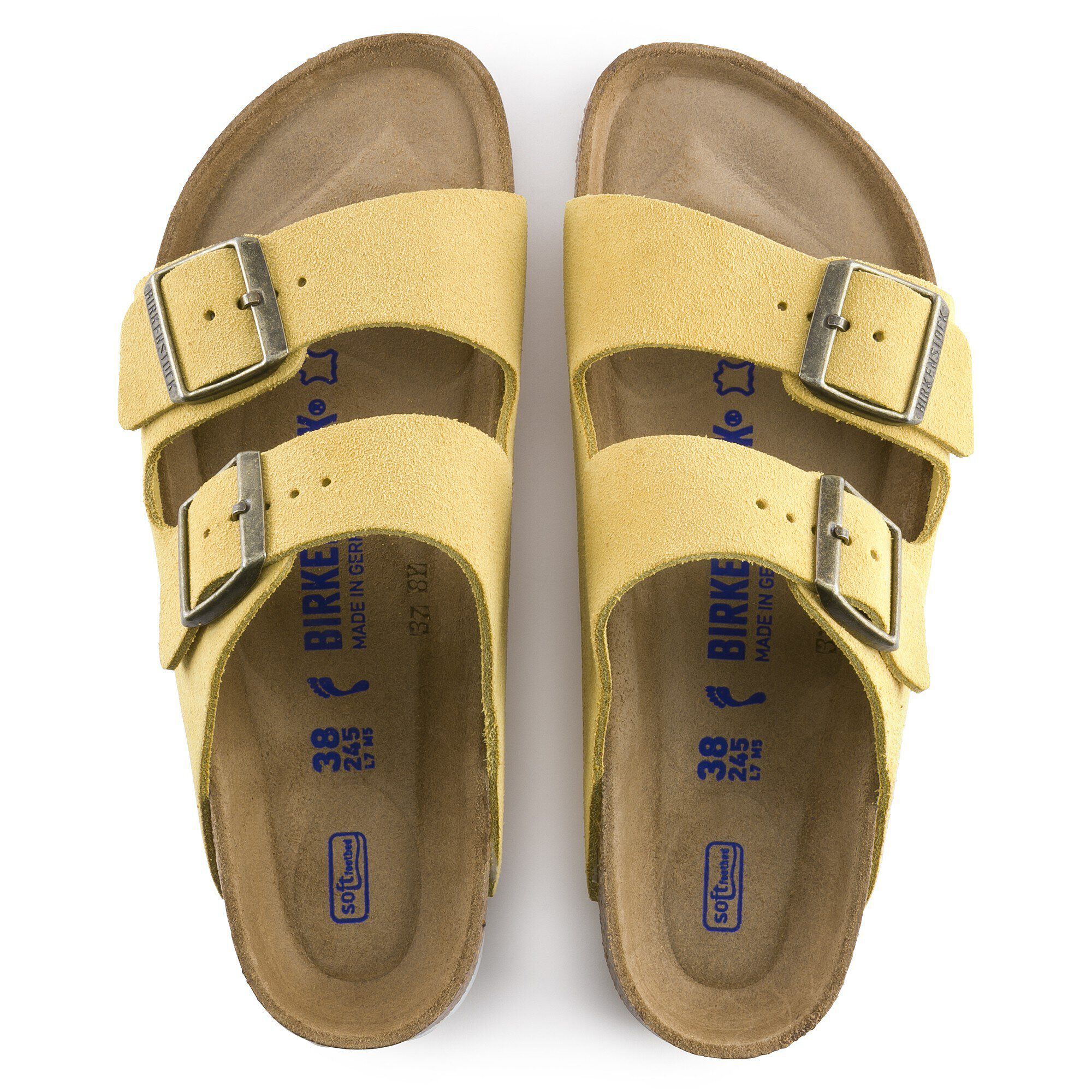 Arizona soft footbed hotsell suede leather ochre