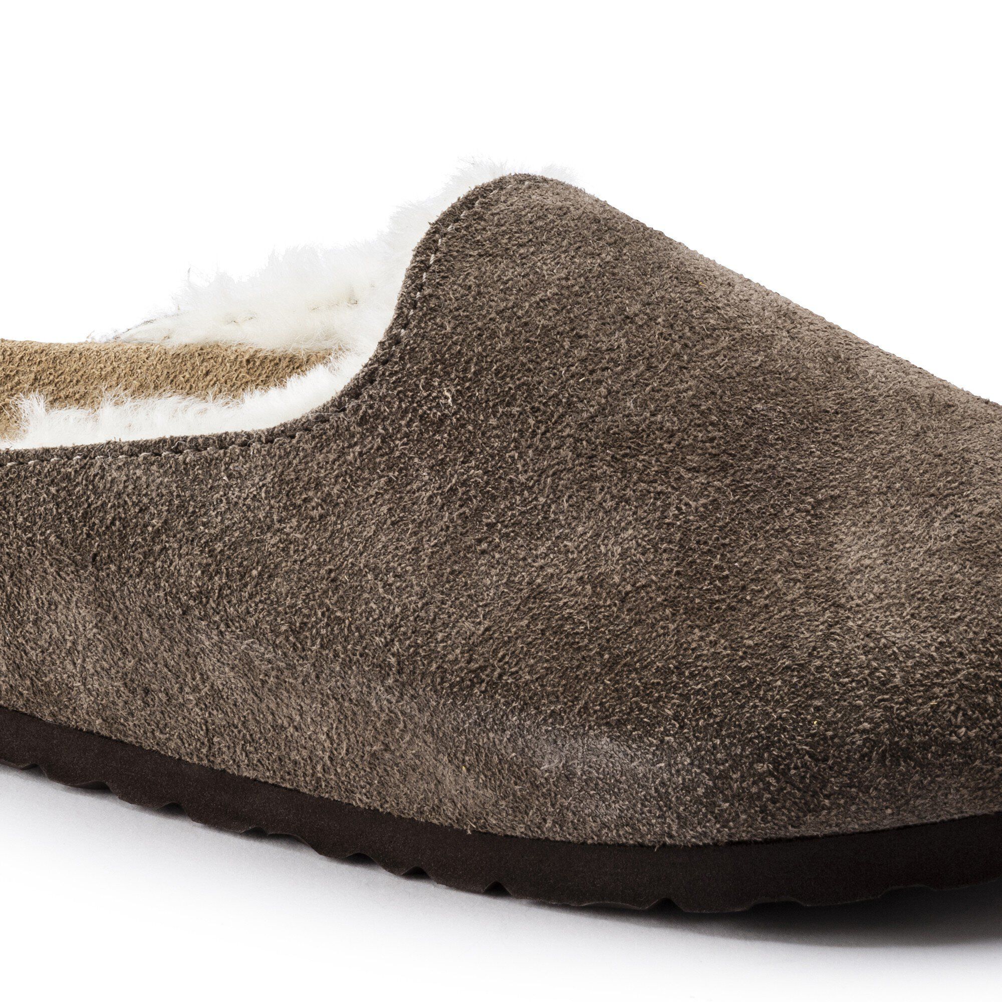 Amsterdam Shearling Suede Leather Concrete Gray