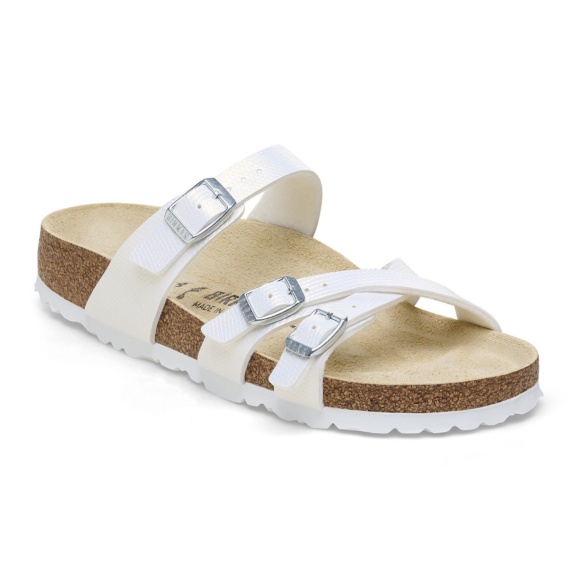 Franca Birko Flor Embossed Shiny White BIRKENSTOCK