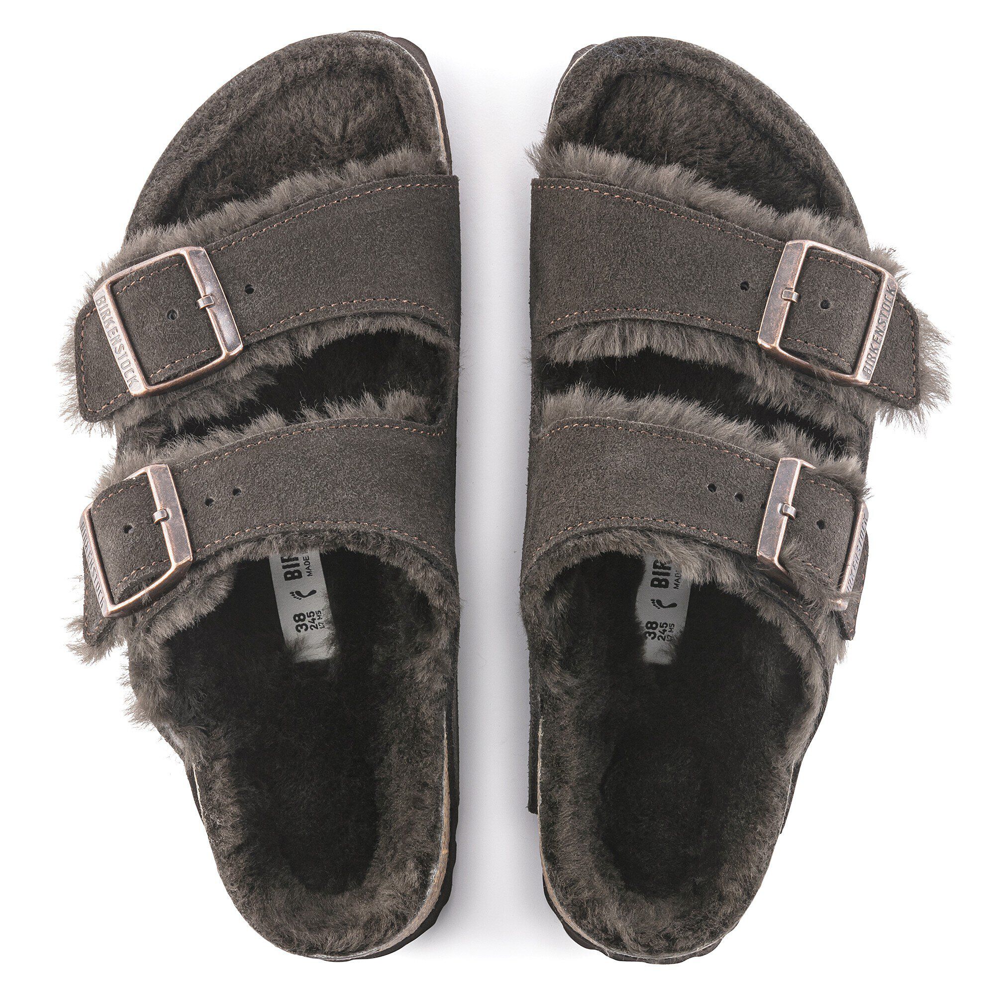 Arizona Shearling Suede Leather Mocha | BIRKENSTOCK