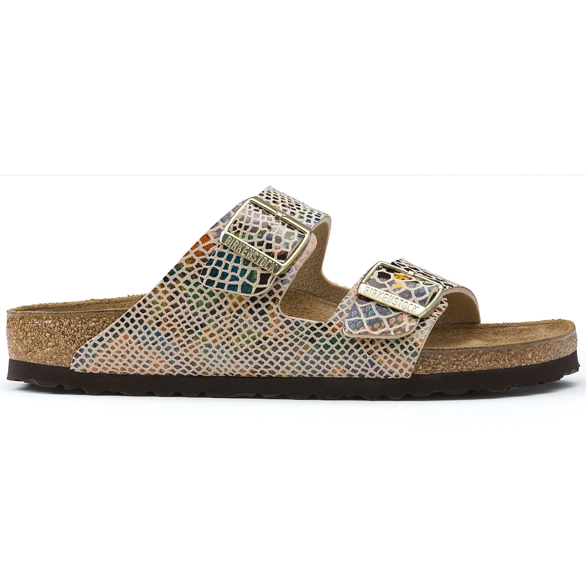 Birkenstock arizona shiny snake black hot sale