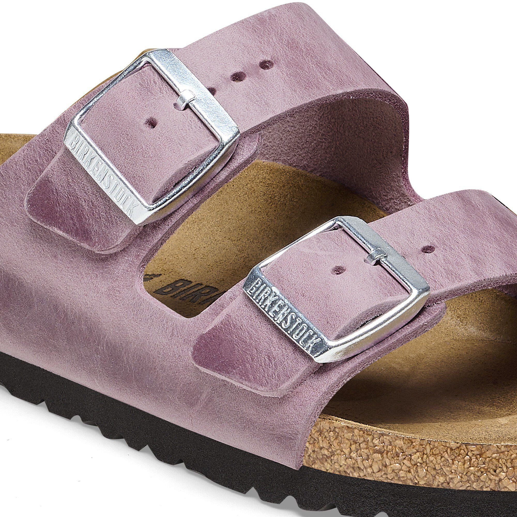 Birkenstock Arizona Oiled Leather Lavender Two Strap Sandals