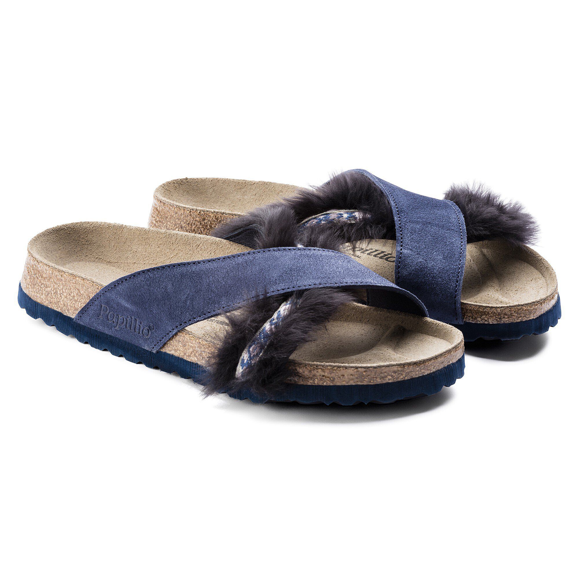 Daytona Suede Leather Fur Cozy Night Blue