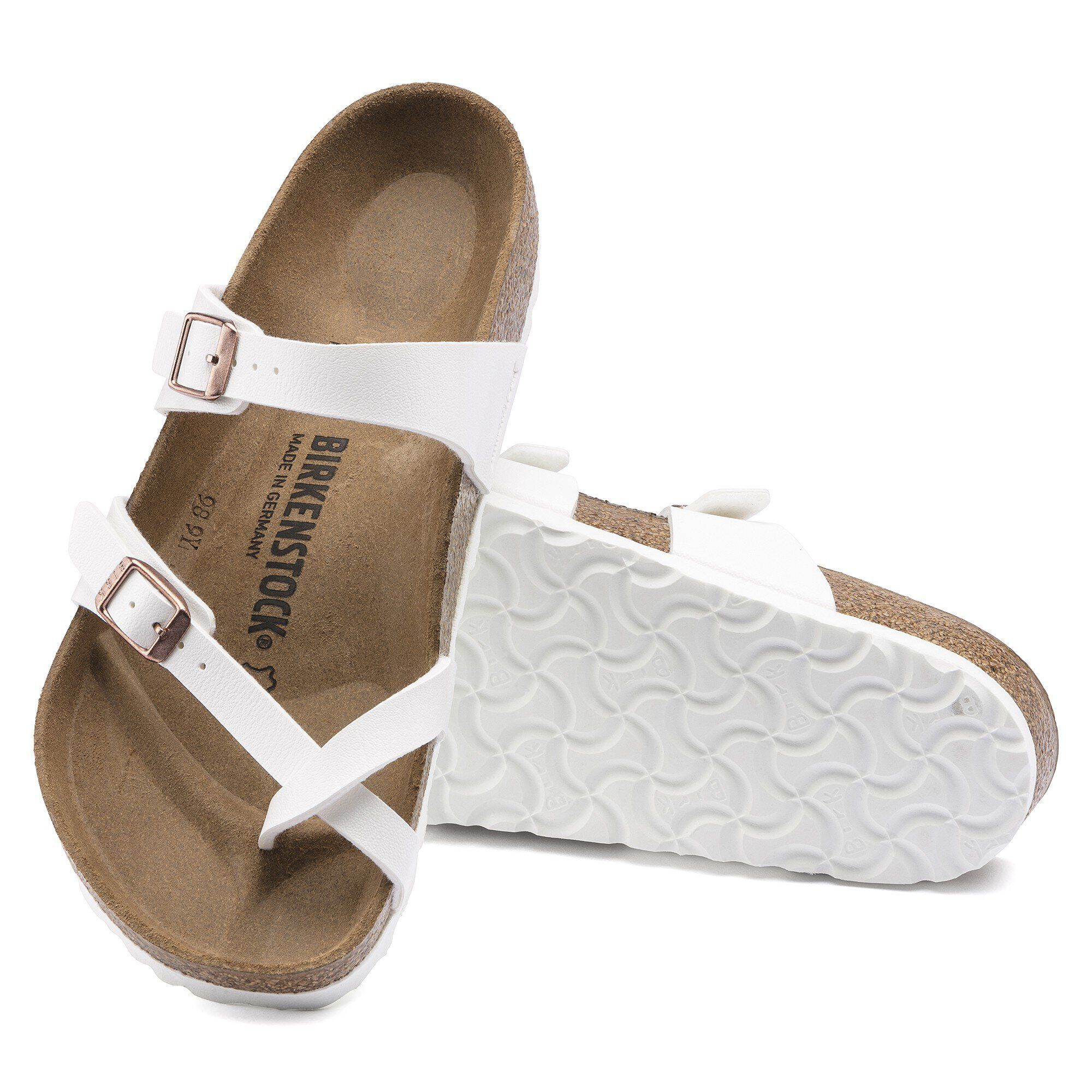 BIRKENSTOCK Mayari Birko Flor White Thong Sandals 8