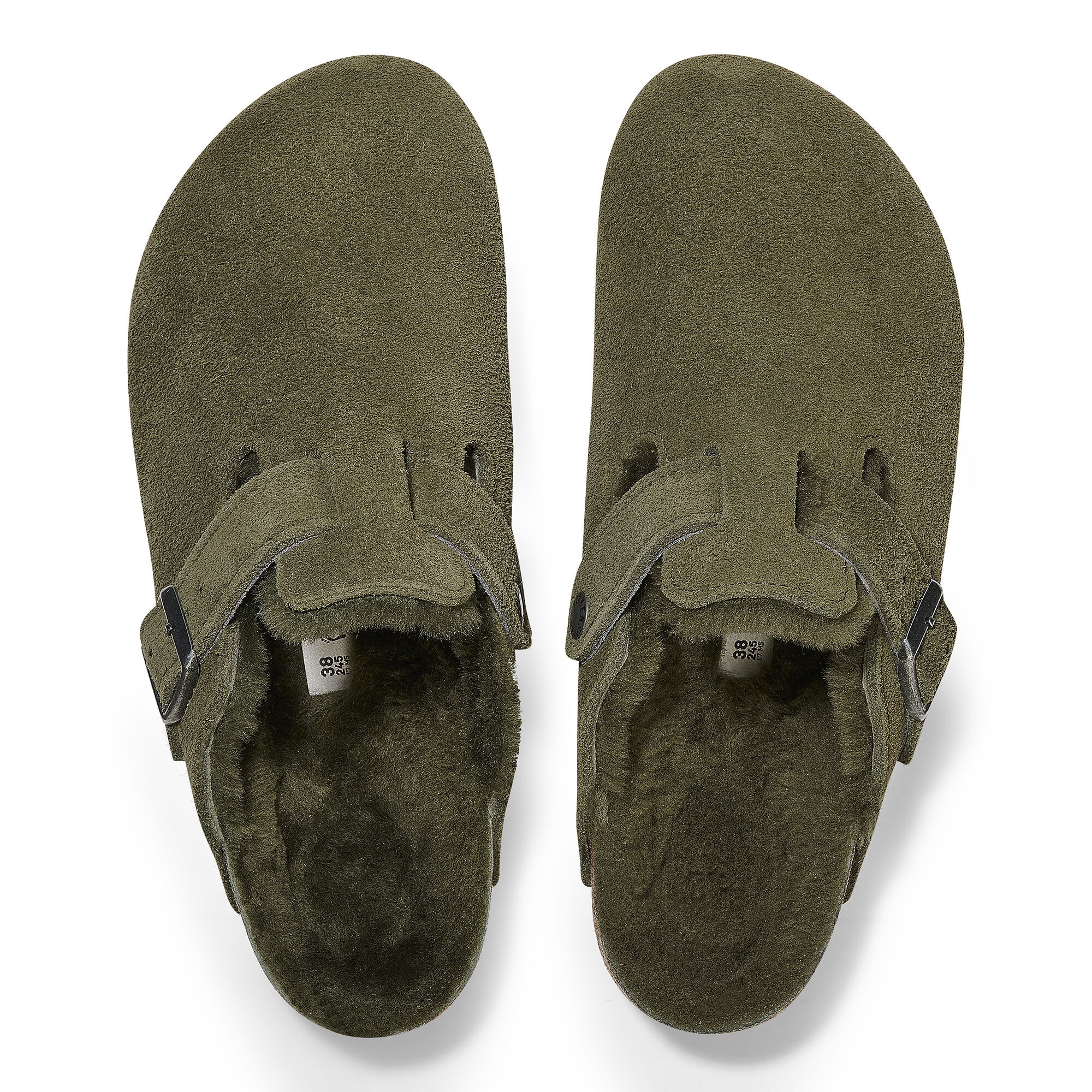 Boston Shearling Suede Leather Thyme BIRKENSTOCK