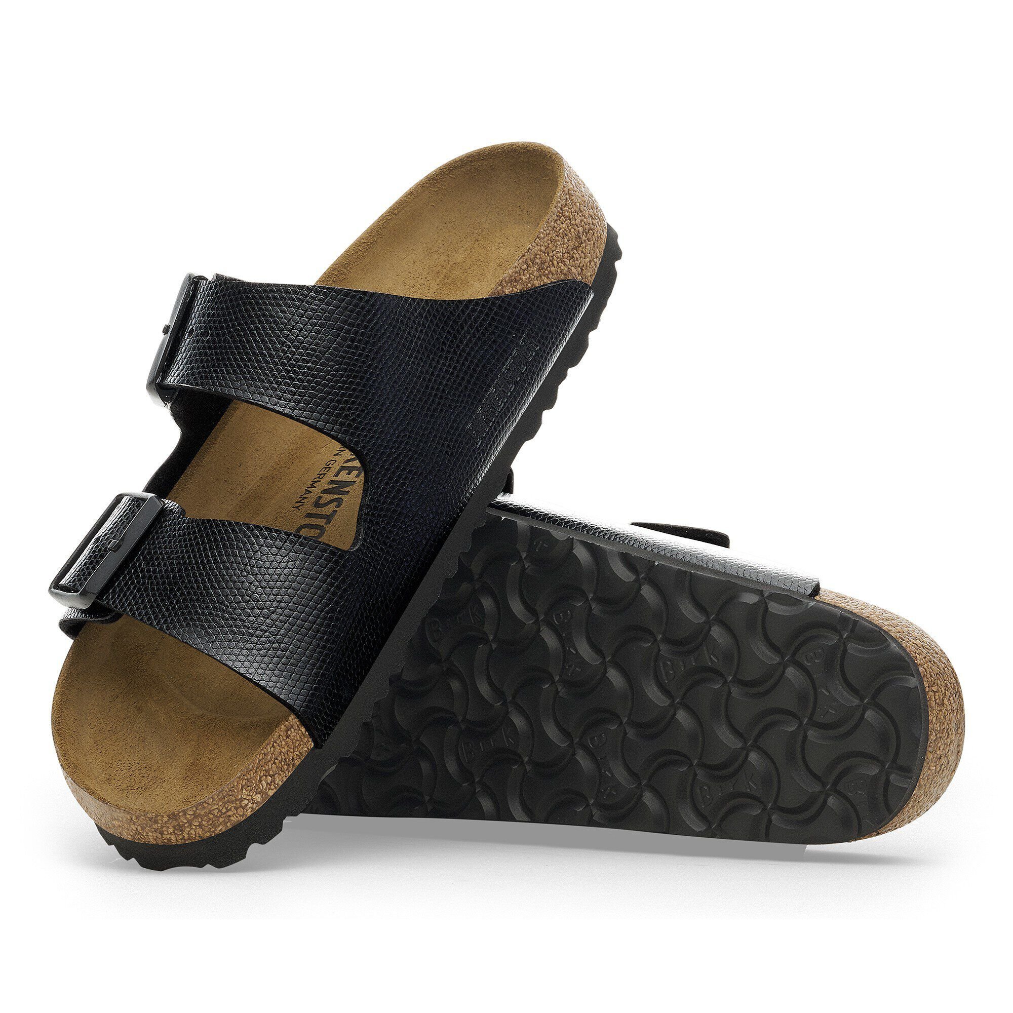 送料無料◆2024新品  Birko-Flor Arizona Embossed BIRKENSTOCK | Black Shiny 靴