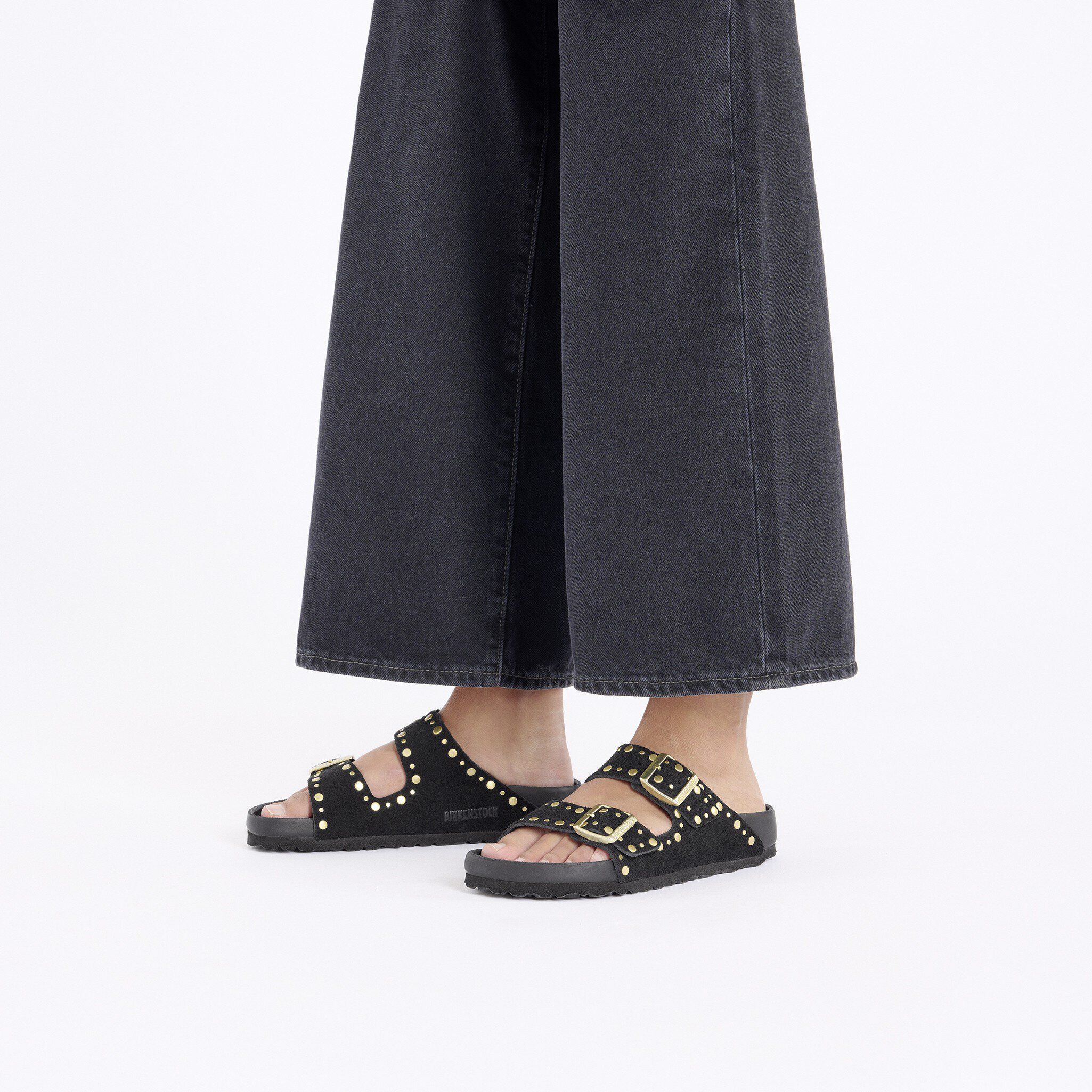 Arizona Rivets Suede Leather Black | BIRKENSTOCK