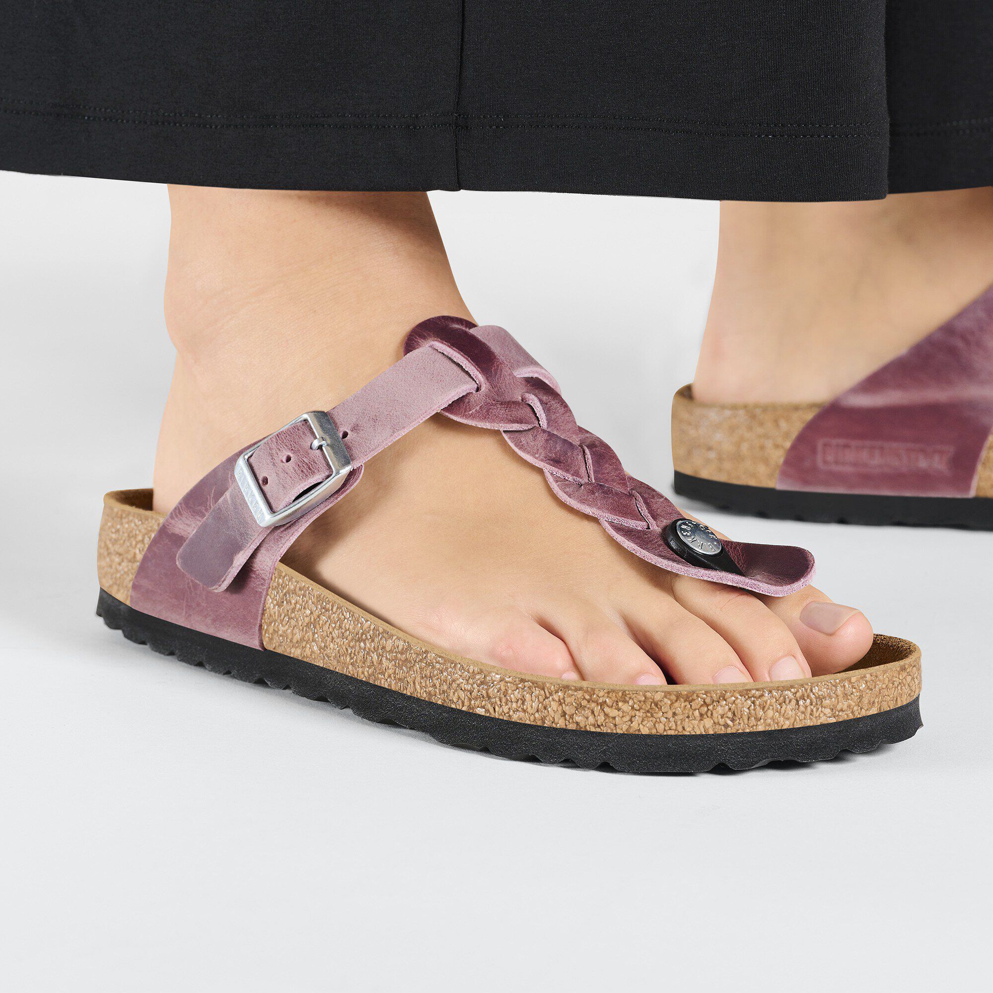 激安 Gizeh Braided BIRKENSTOCK | Lavender Leather Oiled 靴