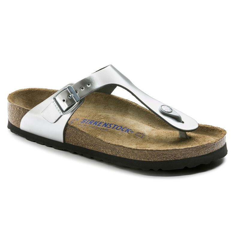 birkenstock gizeh soft footbed silver