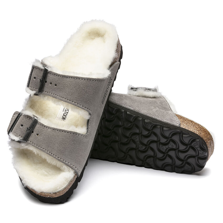 Birkenstock Arizona Genuine Shearling Lined Slide Sandal (Women)