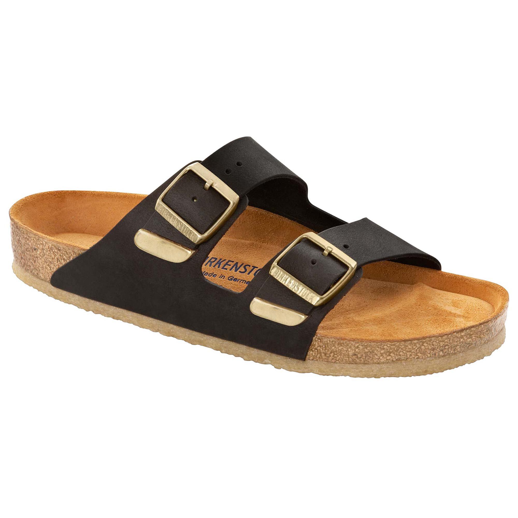 Birkenstock arizona 2025 black gold buckle