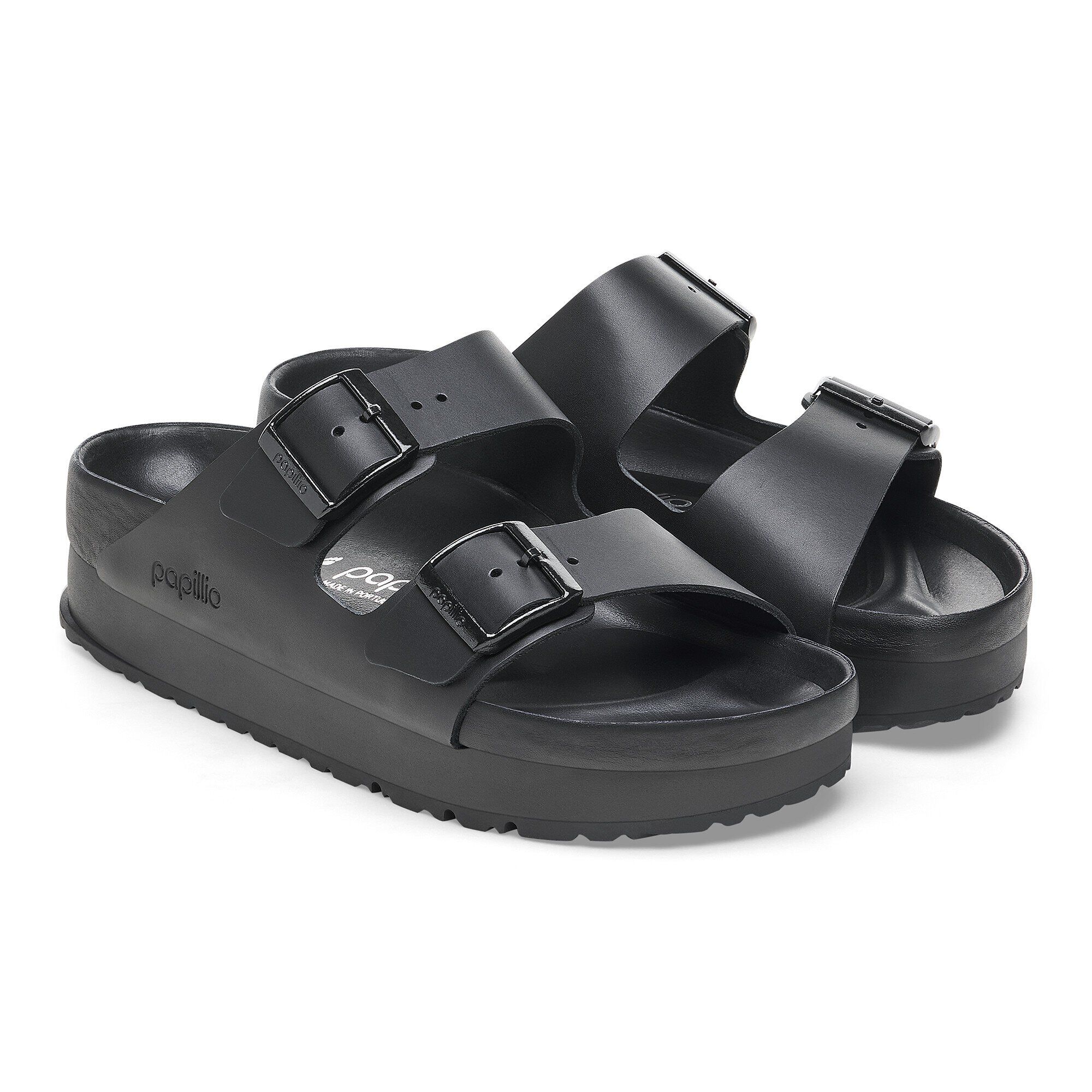 人気ショップ Leather Platform Flex Arizona Black BIRKENSTOCK | 靴